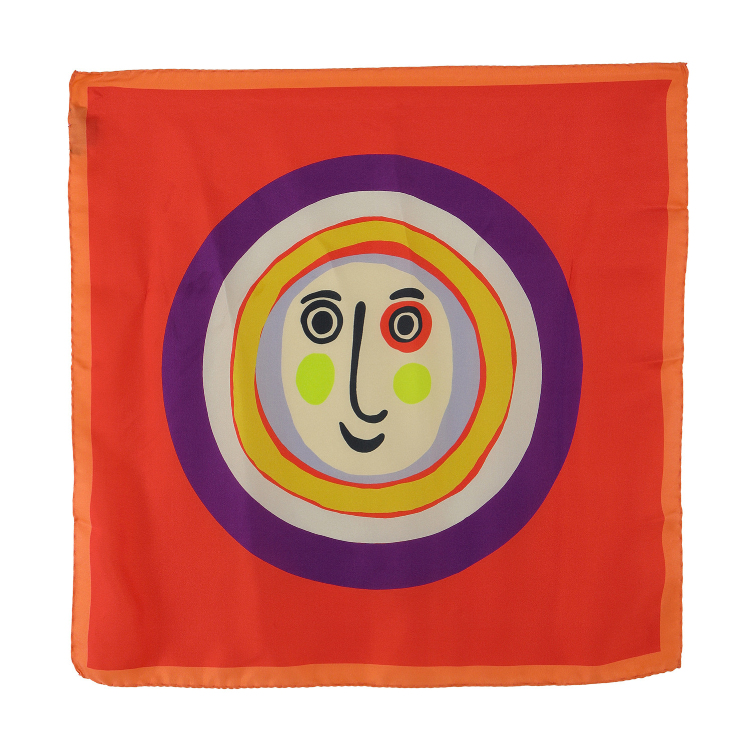 Women’s Yellow / Orange Jolly Face Scarf - Aerospace Orange One Size Pashmisy