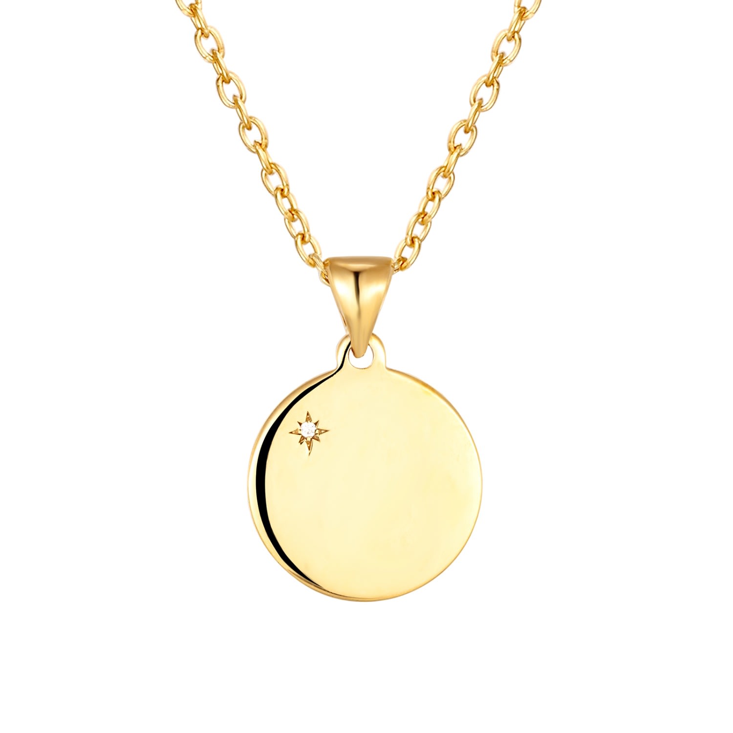 Women’s 22Ct Gold Vermeil Cz Disc Pendant Seol + Gold