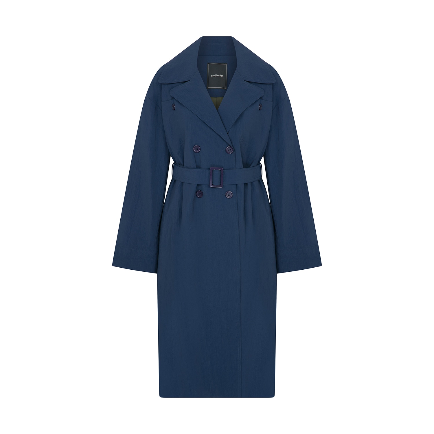 Blue Maple Trench Coat Navy Women Medium Guaj London