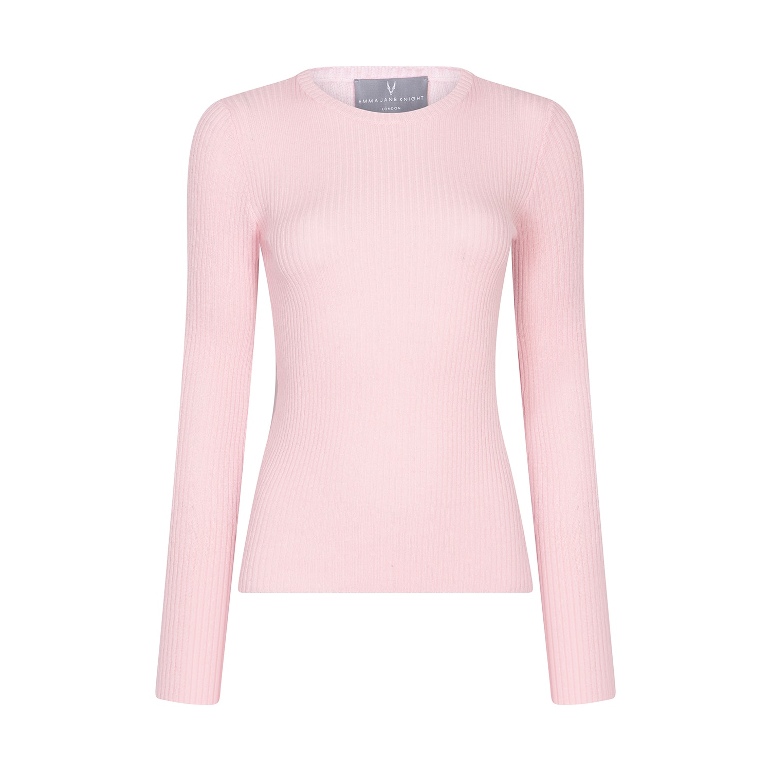 Women’s Pink / Purple Juno Rib Cashmere Crew Neck In Colour Sweet Mist Small Emma Jane Knight