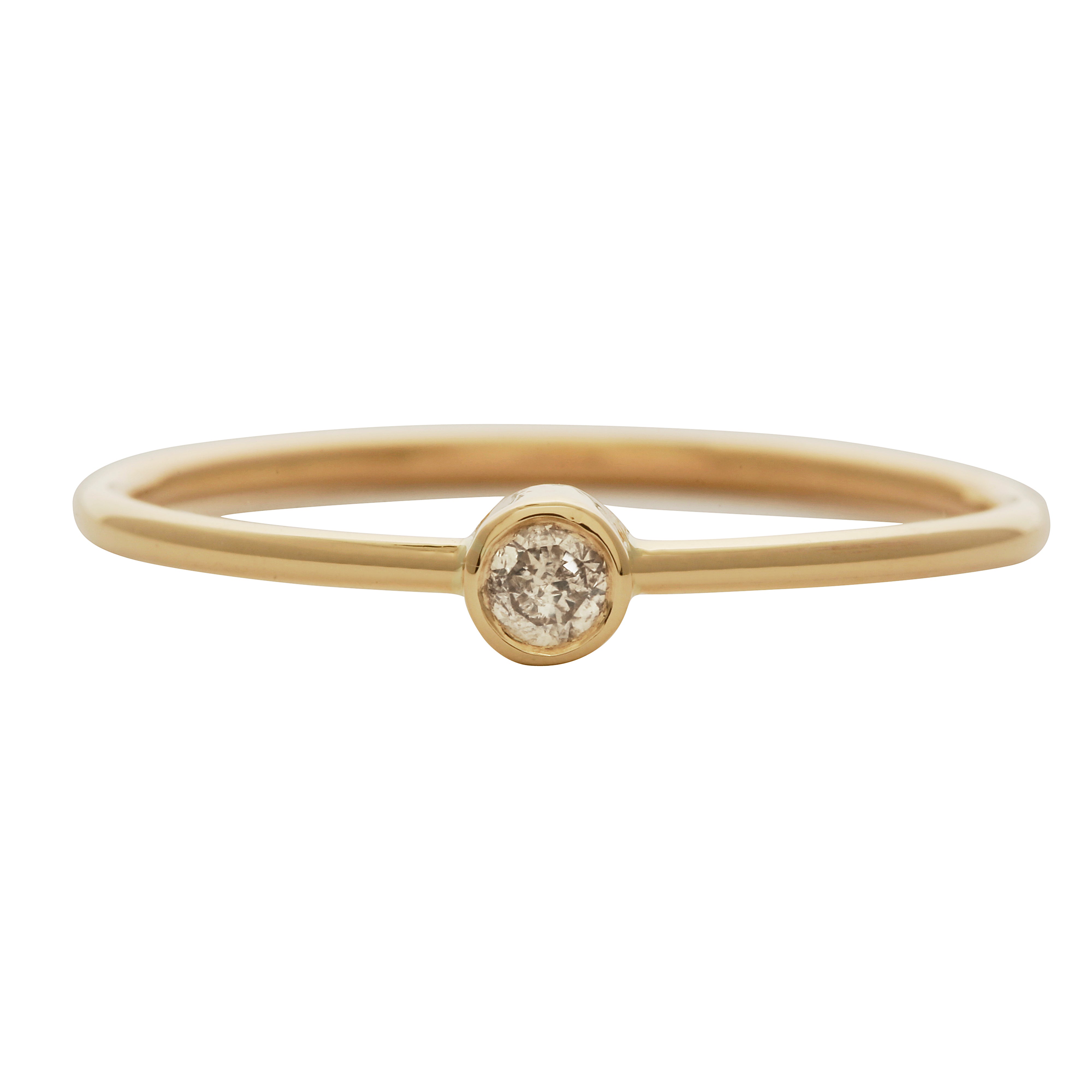 Women’s Dainty Bezel Diamond Ring - 9K Gold Karrah Jewellery