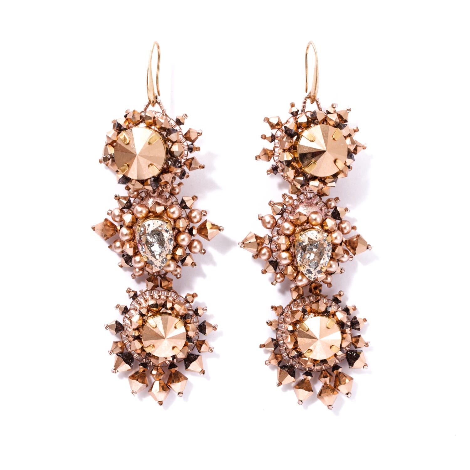 Women’s Sienna Rose Gold Crystal Earrings Elevée Jewels