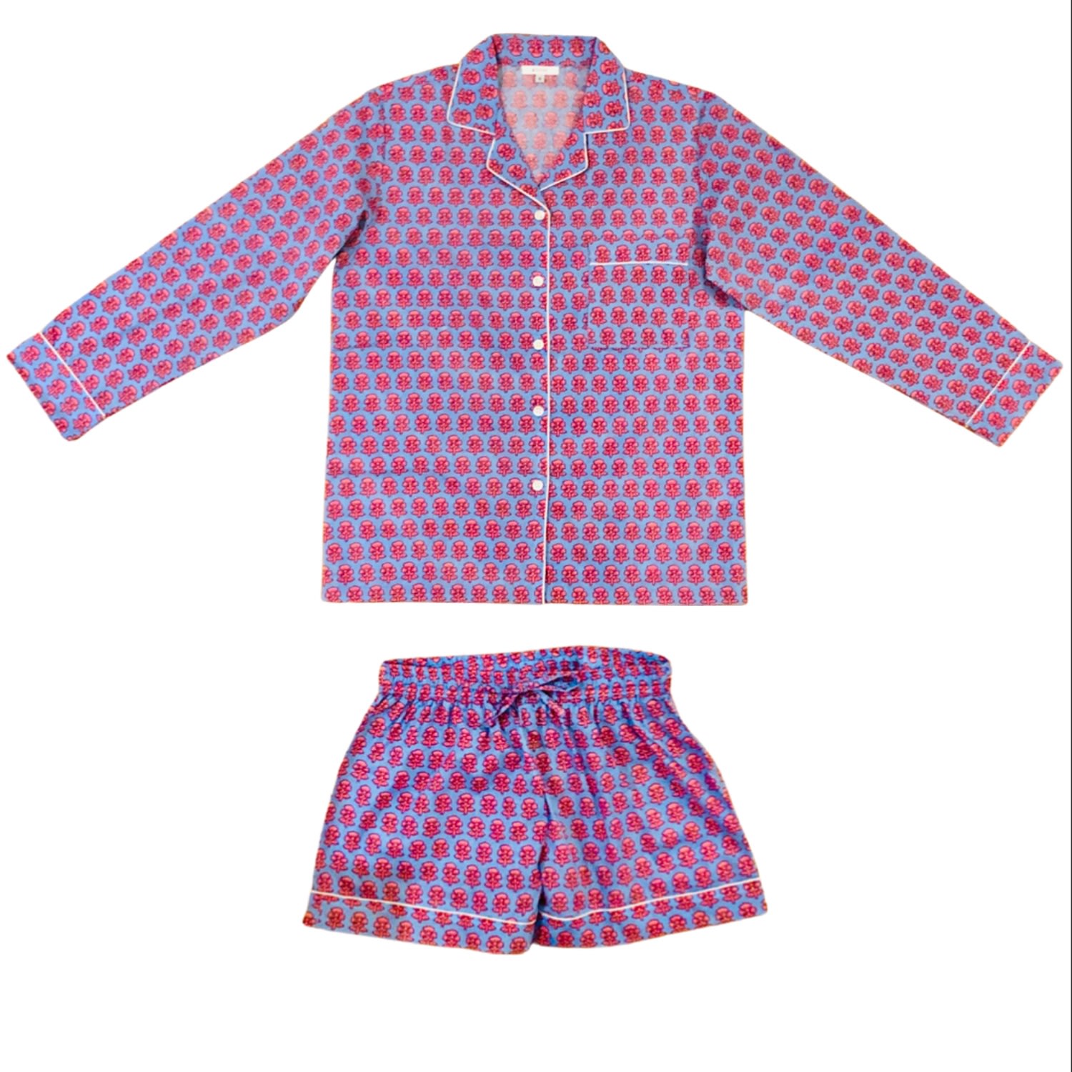 Women’s Blue & Rose Tiyaz Pyjama Set Extra Small Koisi