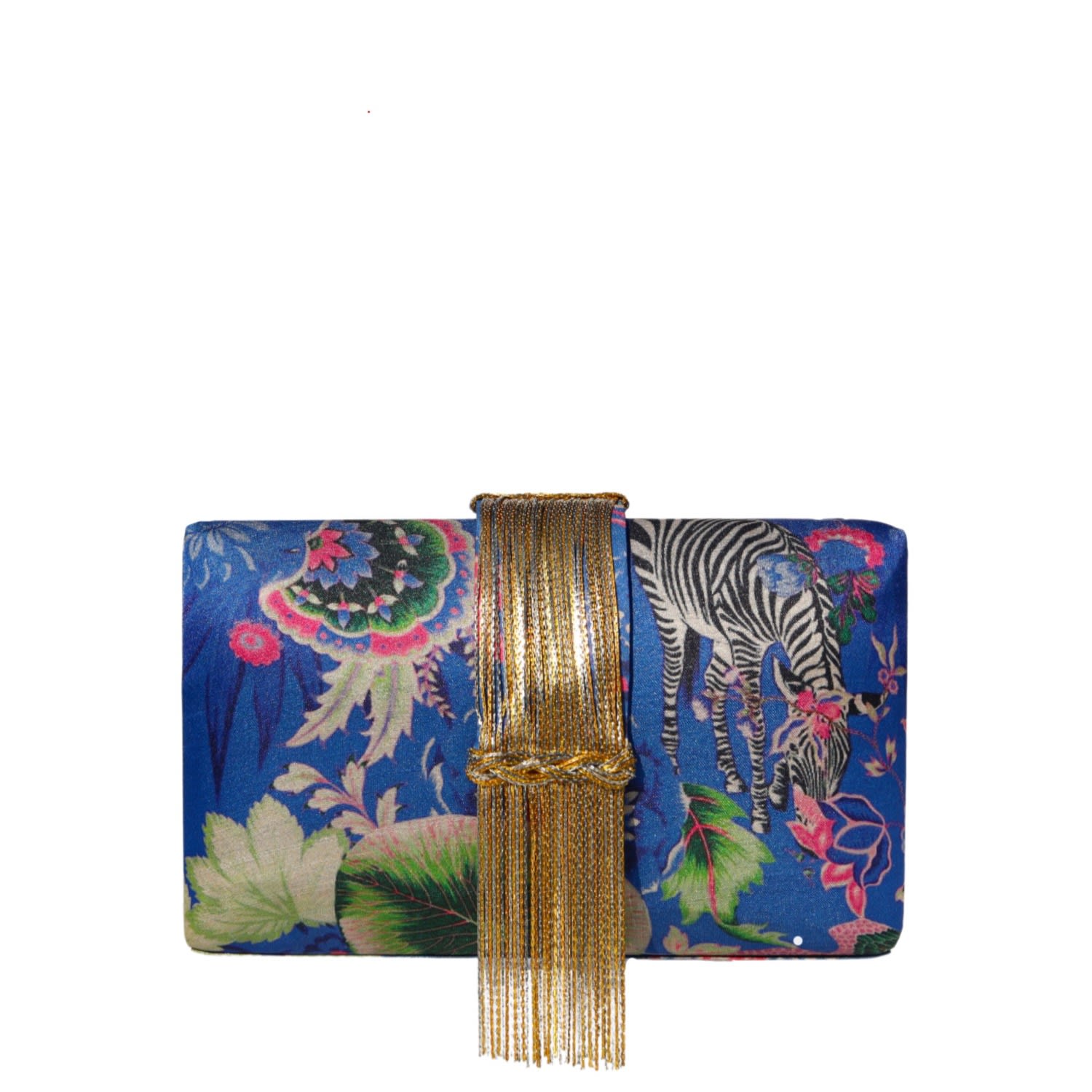 Women’s Blue Safari Fringe Clutch Bag Simitri