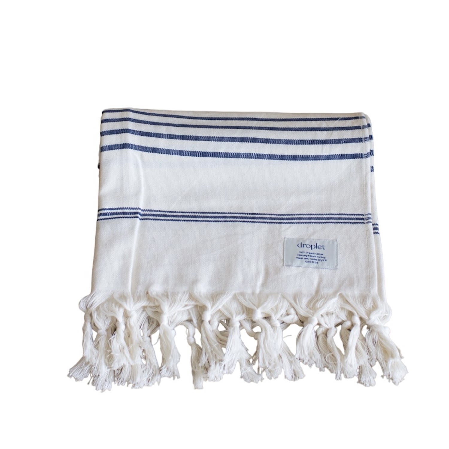Blue Organic Cotton Turkish Bath Towels - Ocean One Size Droplet Home Goods