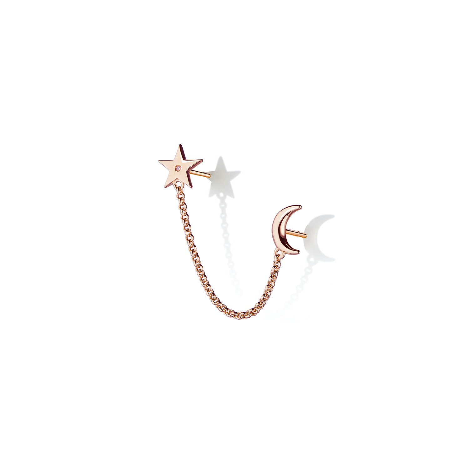 Women’s Rose Gold Vermeil & Diamond Celestial Earring Steff Jewellery