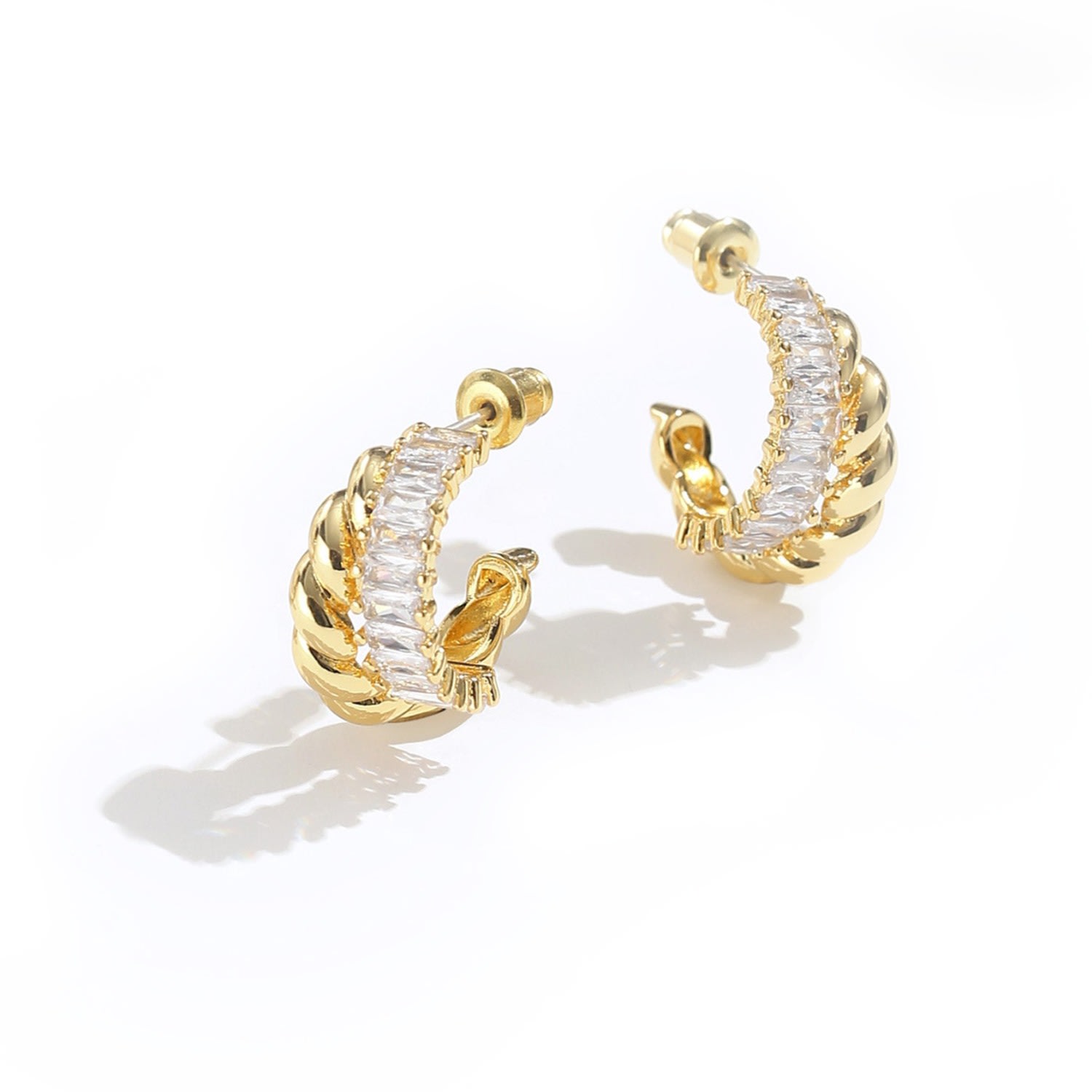 Women’s Gold Twisted Hoop Earrings Classicharms
