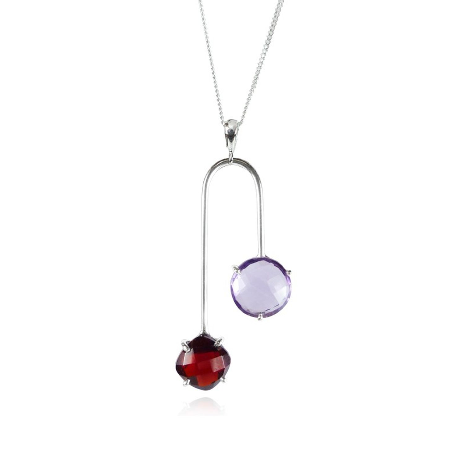 Women’s Pink / Purple / Red Amethyst And Garnet Pendant Mounir London