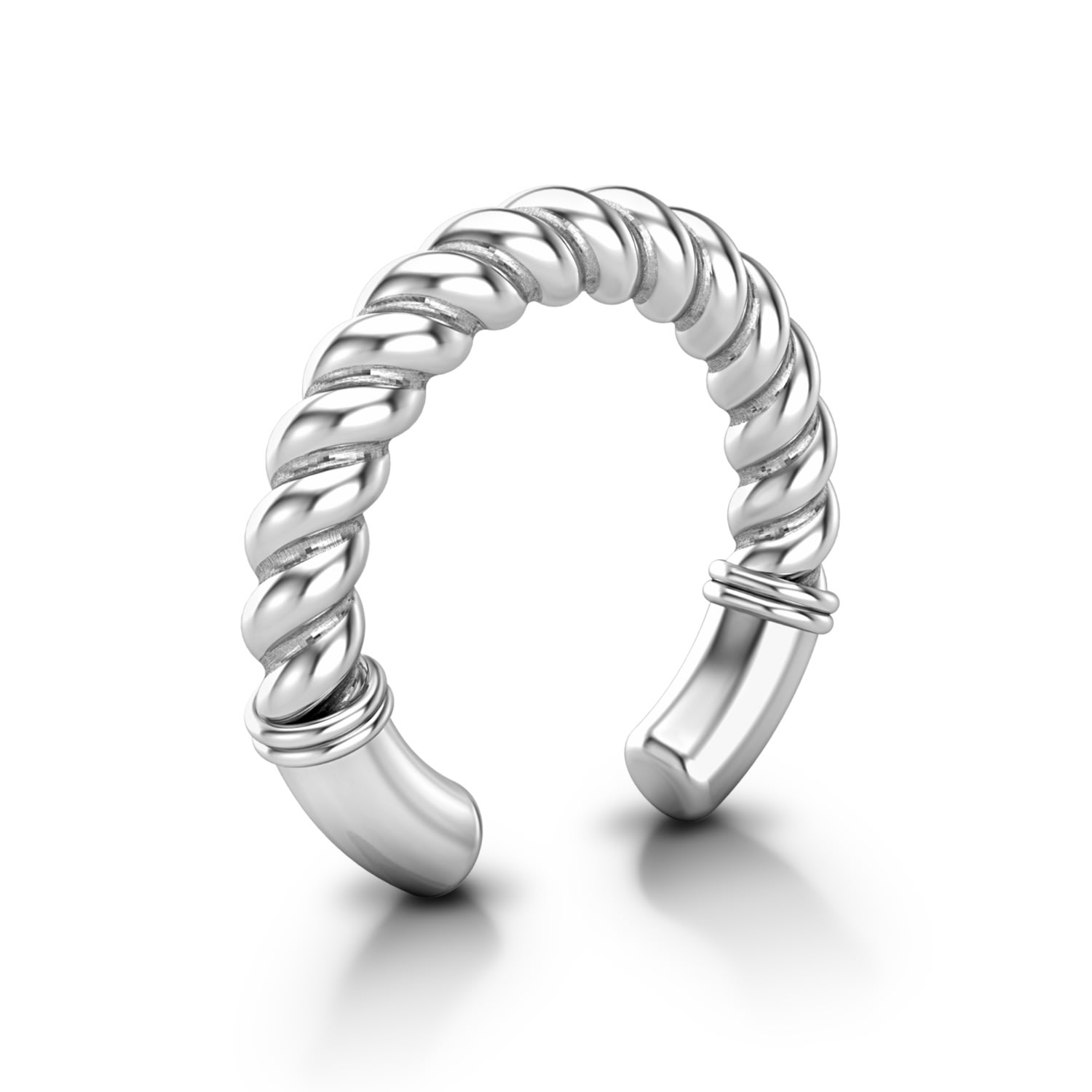 Men’s Silver Nautical Open Rope Ring Rahul Patel Collection