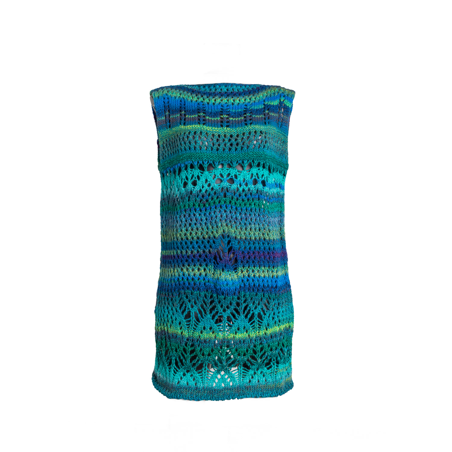 Women’s Blue / Green Wool Blend Mini Dress Sea-Blue One Size Sel Knitwear