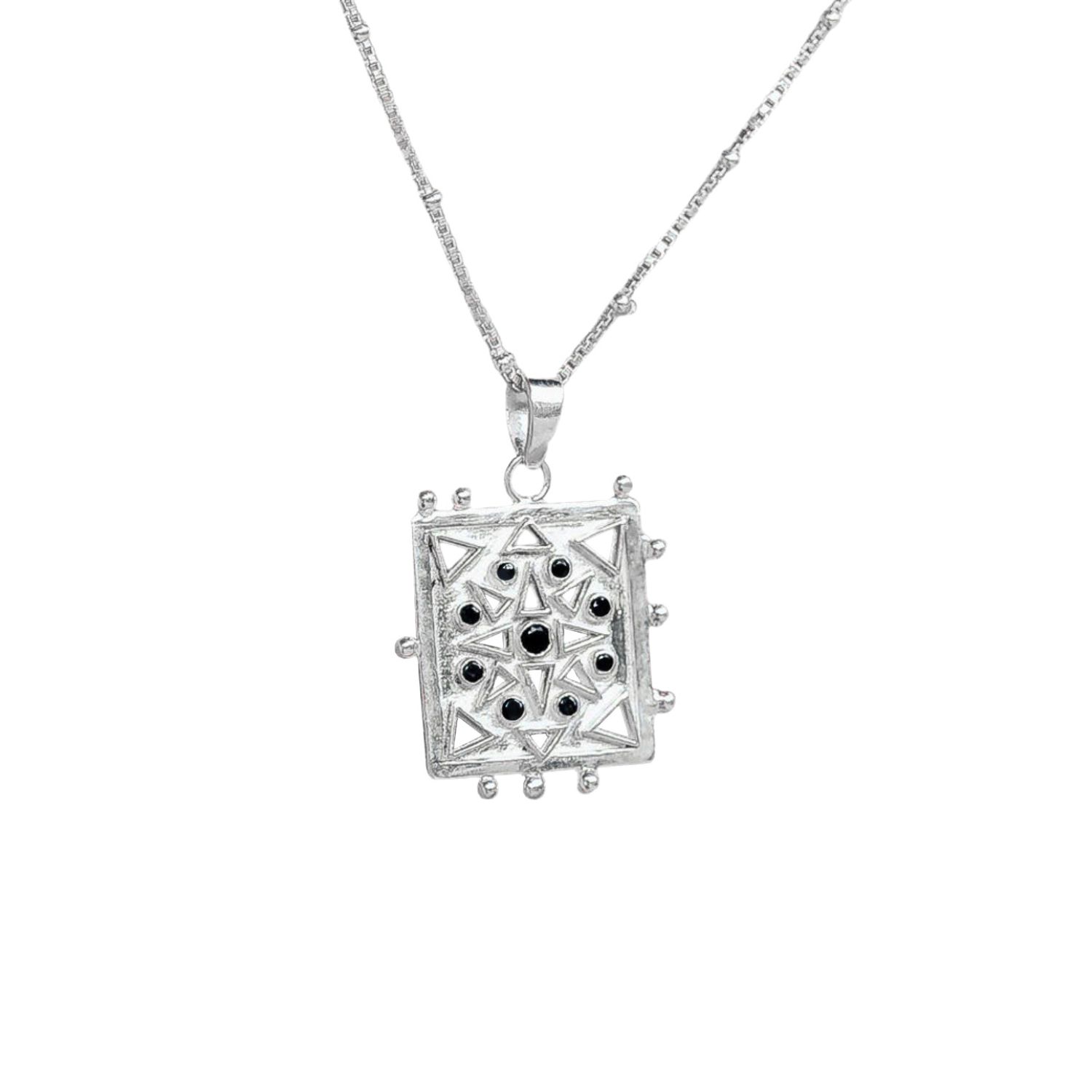 Women’s Silver / Black Udaipur Star Talisman Necklace - Smoky Black Quartz Rize