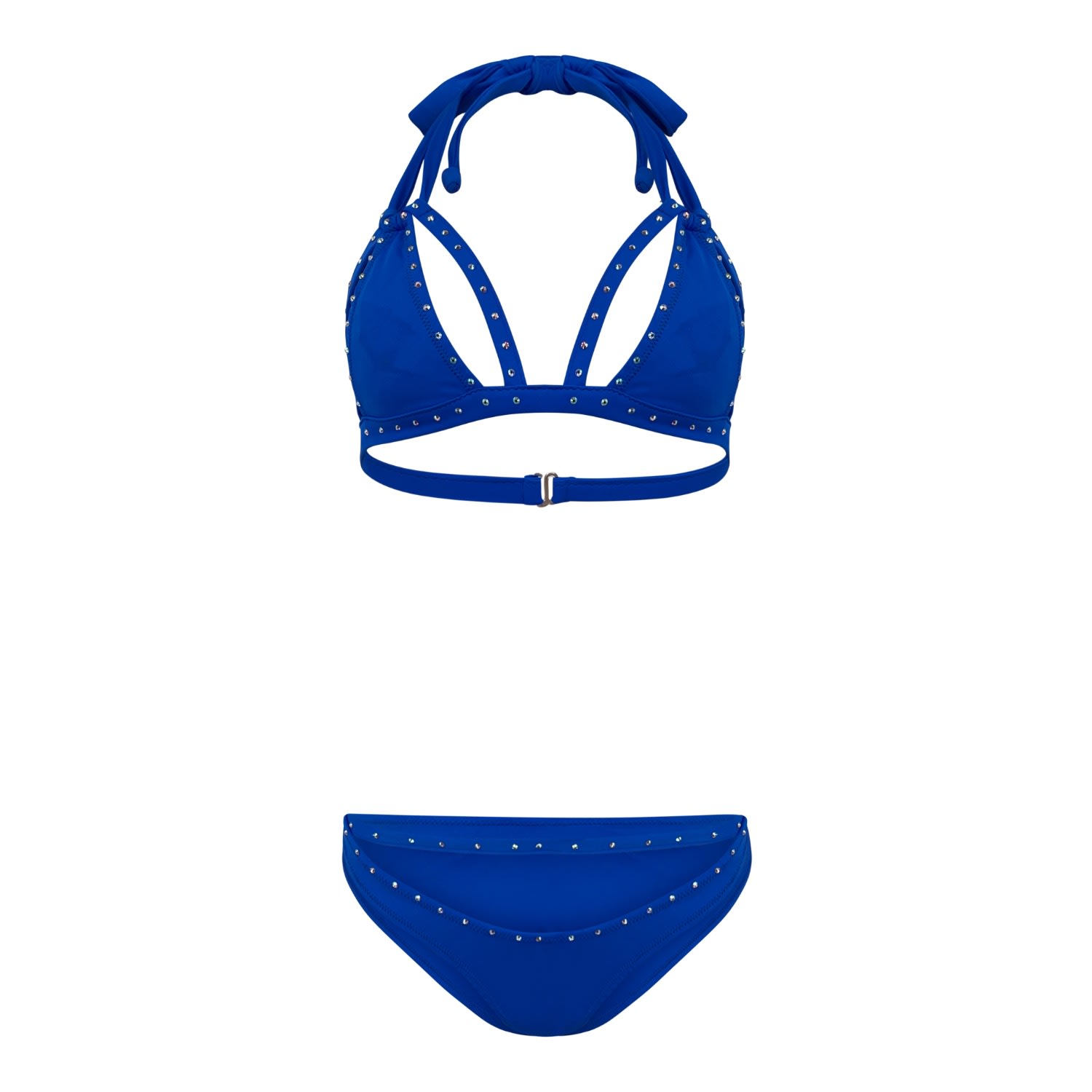 Women’s Alina Blue Crystal Triangle Cutout Bikini Large Maui X Lolita