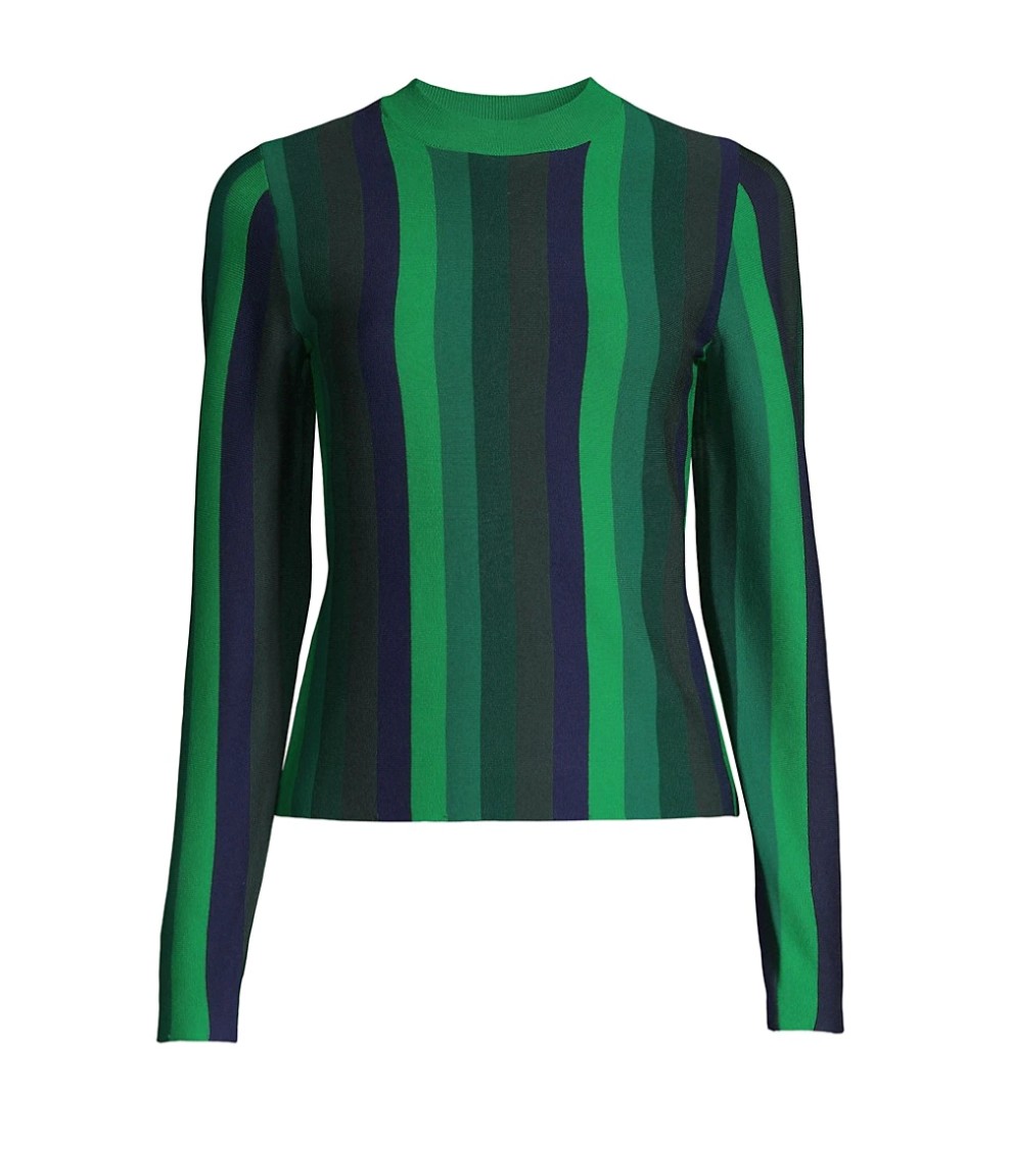 Women’s Green / Black The Bert Multi Stripe Sweater Small Undra Celeste New York