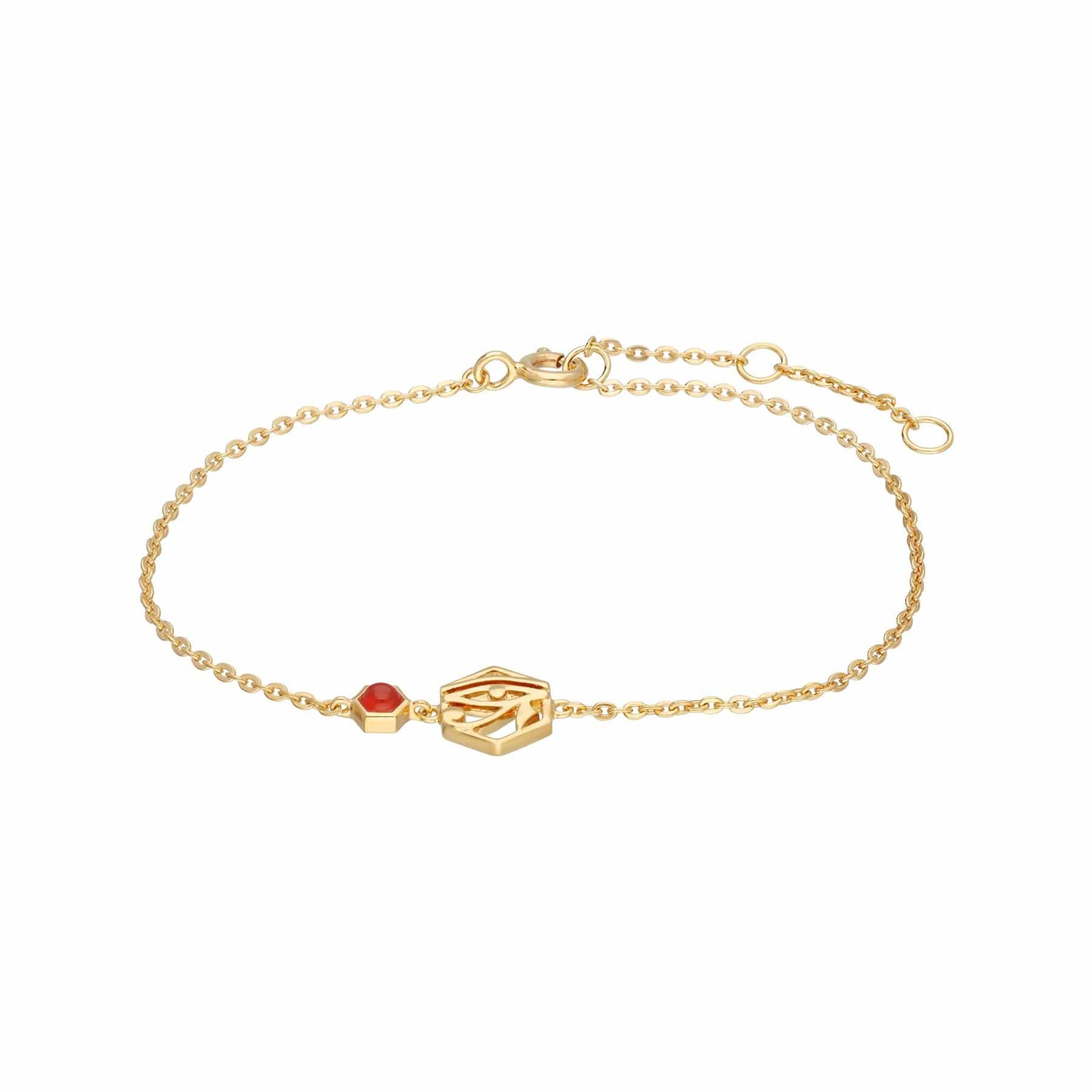 Women’s Carnelian Eye Of Ra Bracelet In Yellow Gold Gemondo