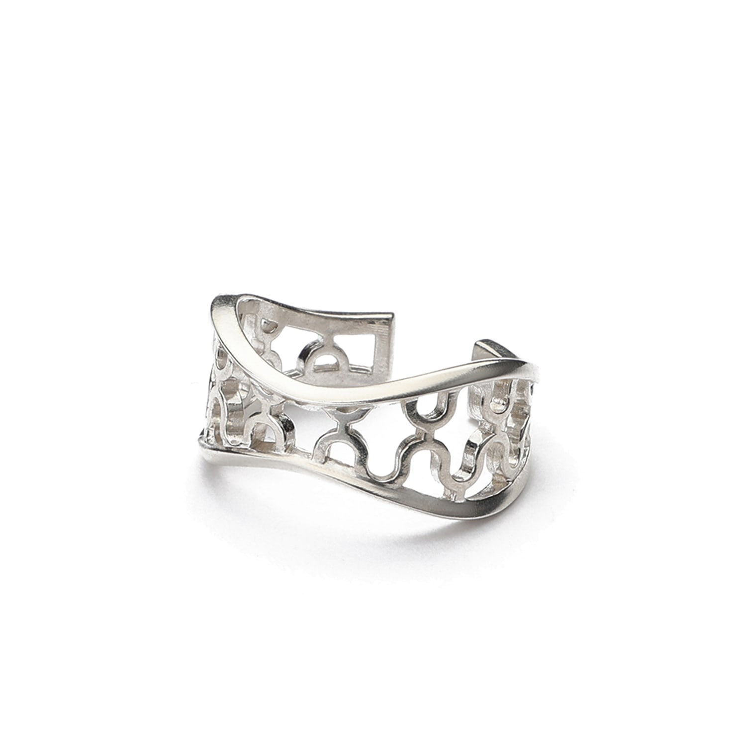 Women’s Silver Ripple Adjustable Ring Lintier Jewelry