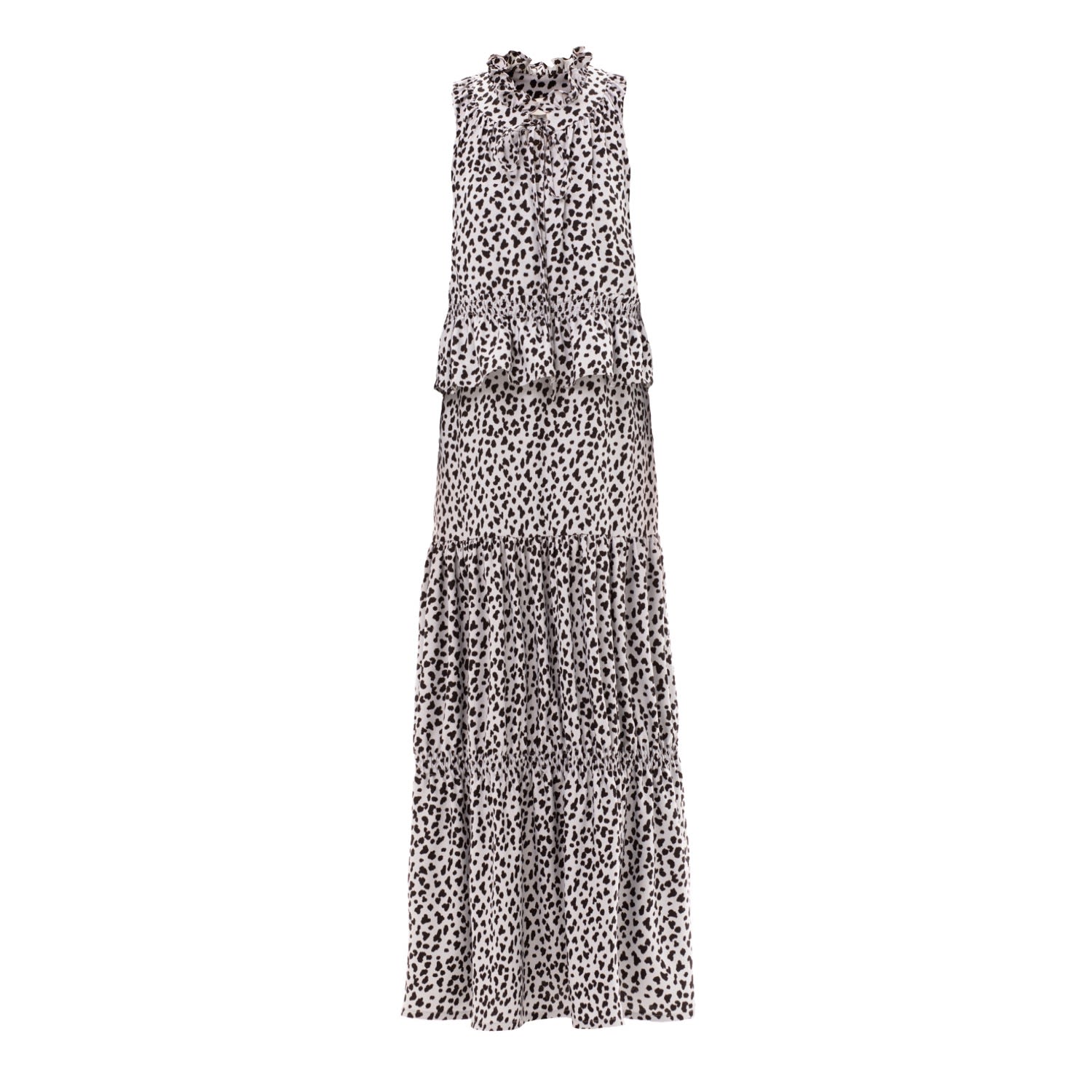 Women’s Designer Long Sleeveless Dress With Print Grey Large Julia Allert