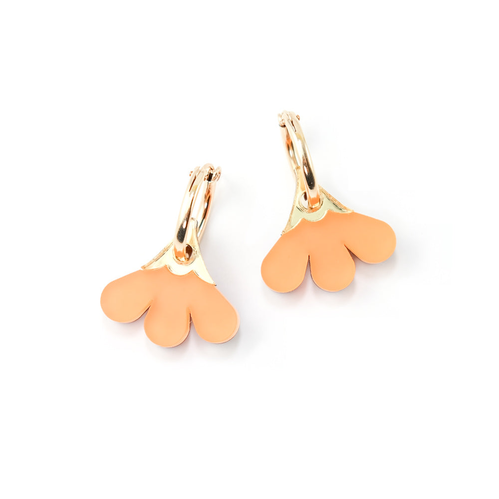 Women’s Gold / Yellow / Orange Baby Daisy Earrings In Orange By Chavelli