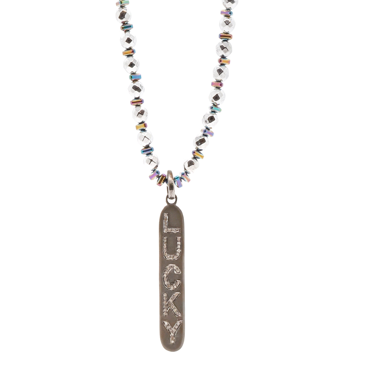 Women’s Silver / Blue / Pink Light Of Luck Diamond Necklace Ebru Jewelry