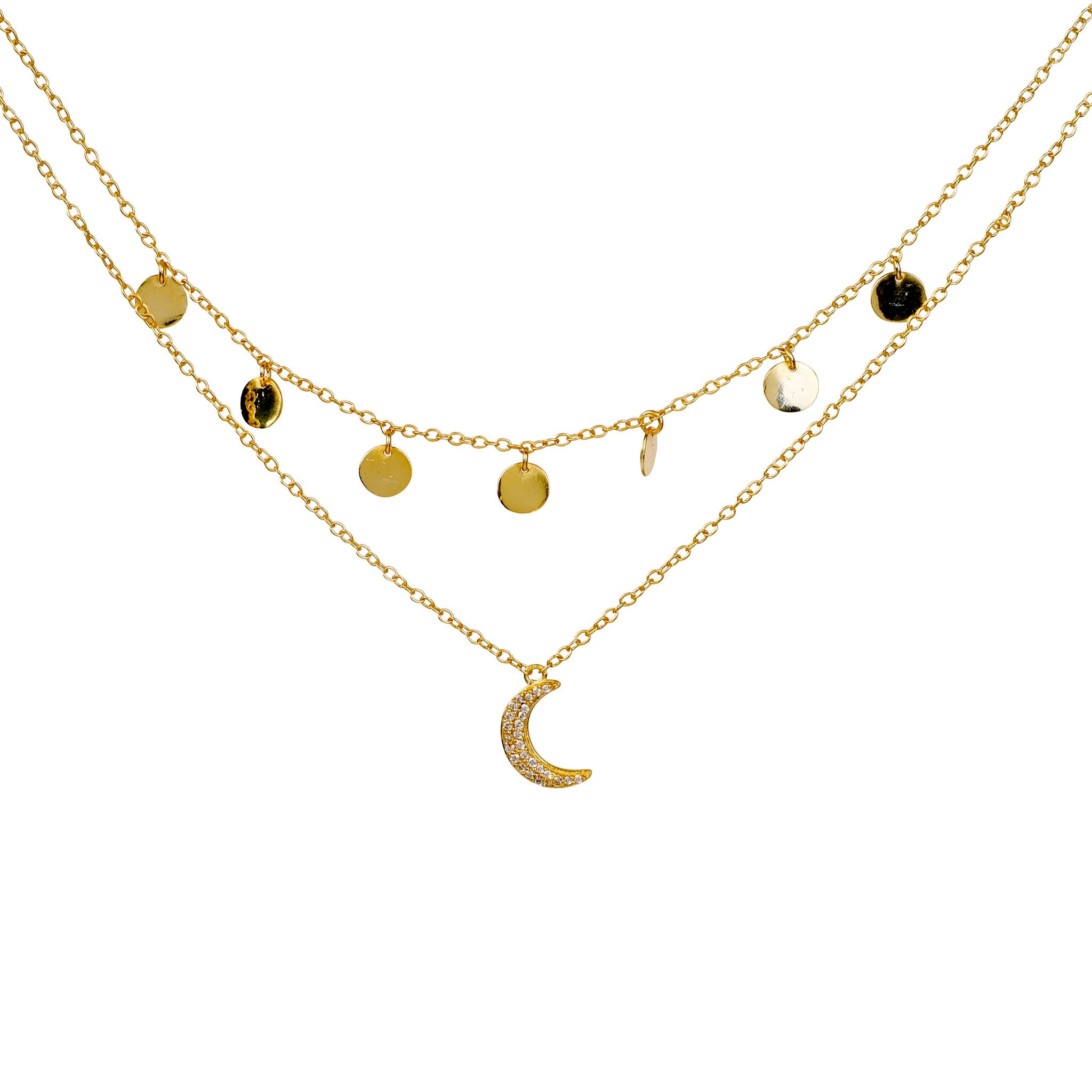 Women’s Star Gaze Double Layer Necklace Gold Lila Rasa
