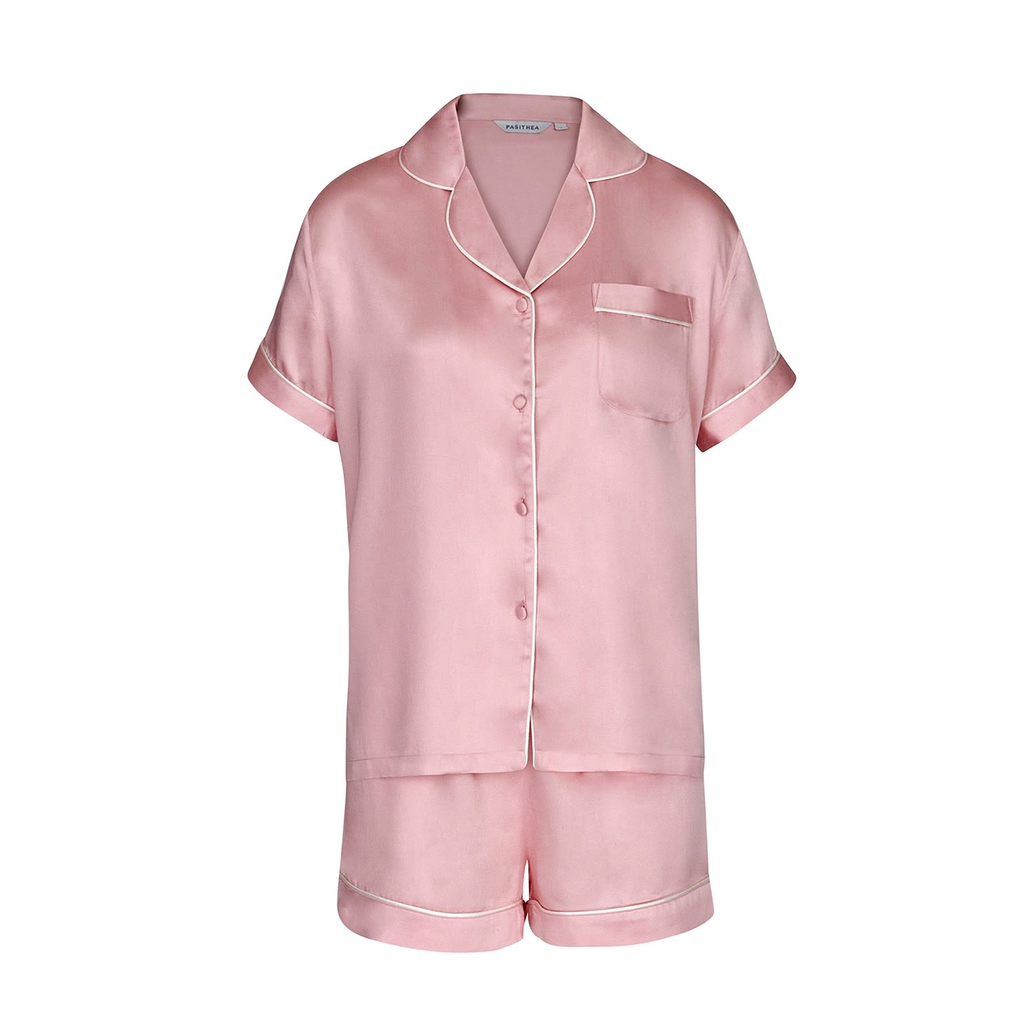 Women’s Pink / Purple Silky Bamboo Shortie Pyjama Set In Pink Small Pasithea Sleep