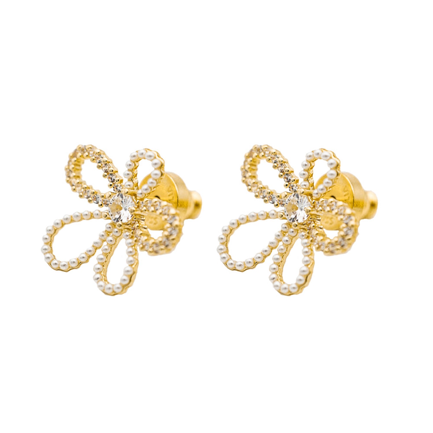 Women’s Gold Flower Ear Studs Miss Cecilia