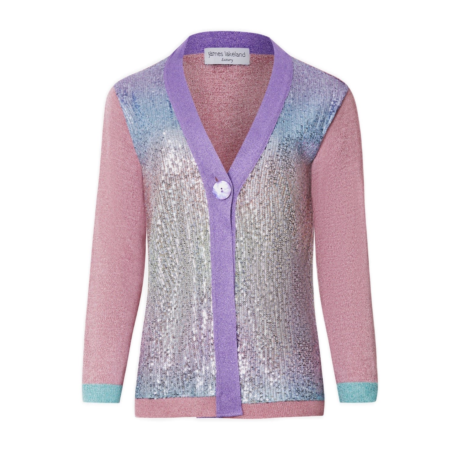 Women’s Multicolour Paillette Cardigan Extra Small James Lakeland