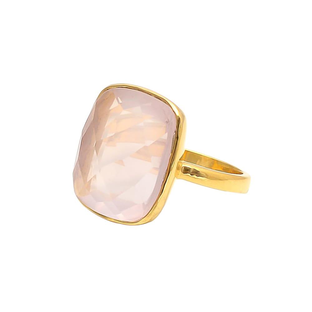 Women’s Gold / Pink / Purple Bridget Ring Rose Quartz Somya London