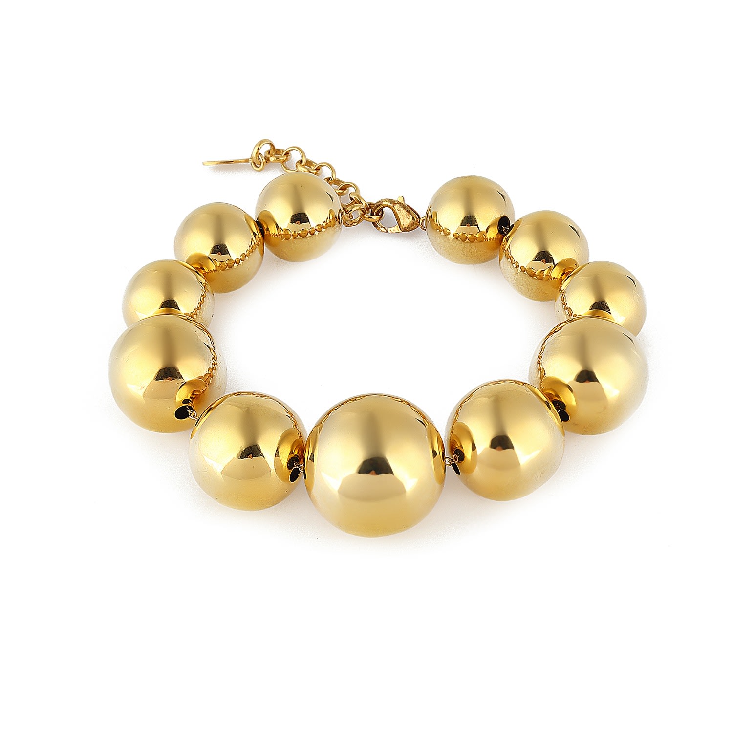 Women’s Gold Luna Ball Bracelet - Small To Large Size Balls Maison Soula