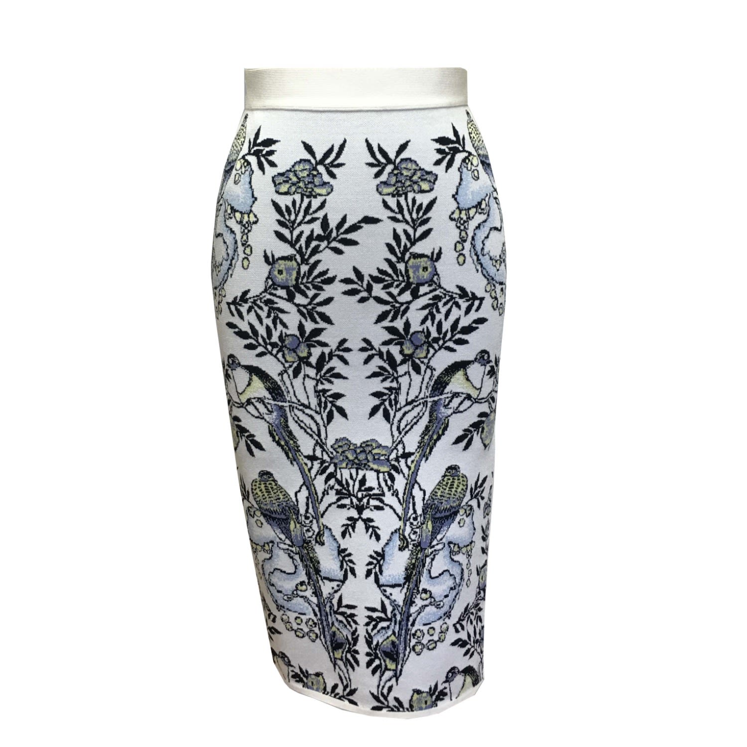 Women’s Anna Bird Jacquard Skirt In Off White Extra Small Viavai