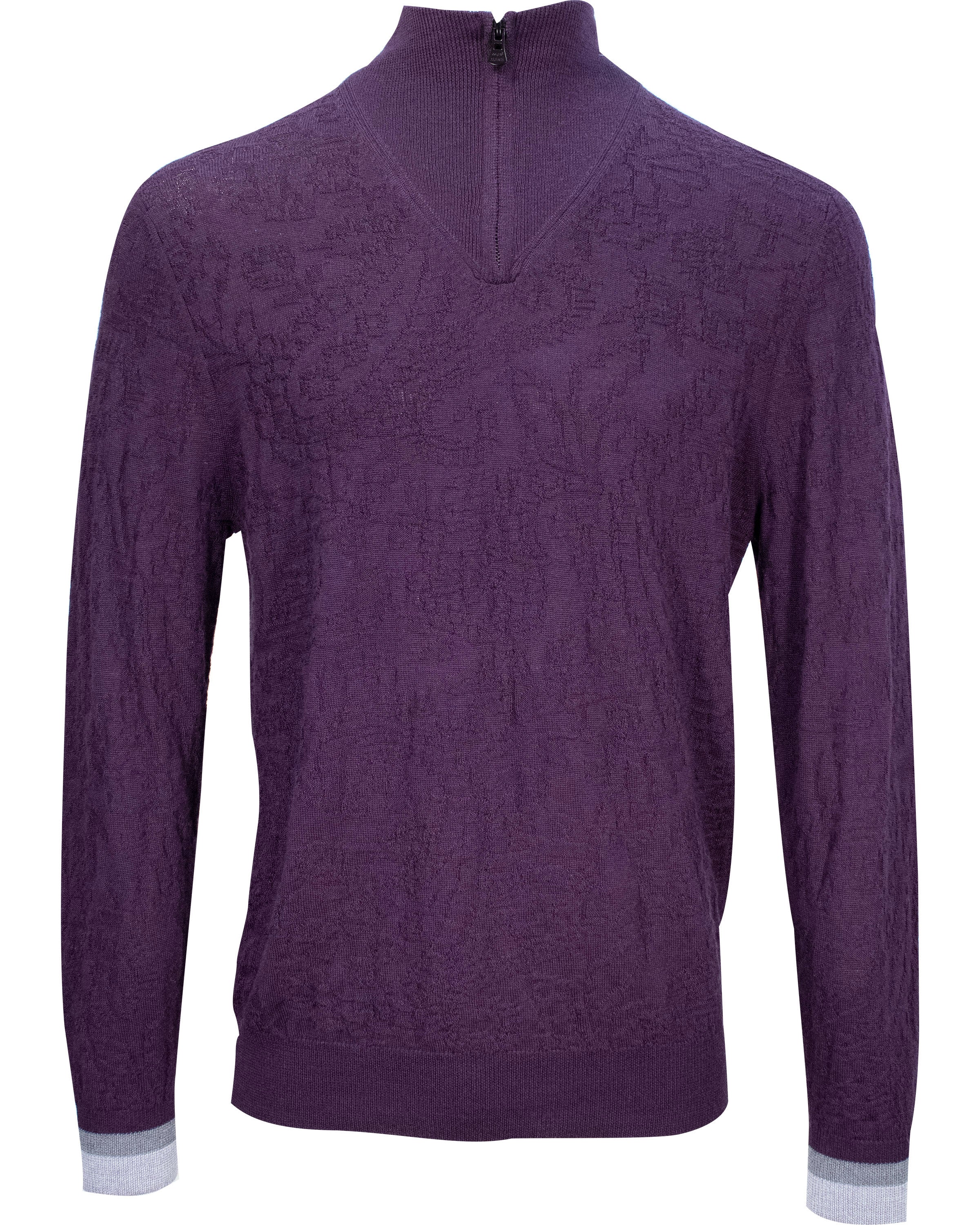 Men’s Pink / Purple Quinn Quarter-Zip Merino Sweater - Plum Medium Lords of Harlech