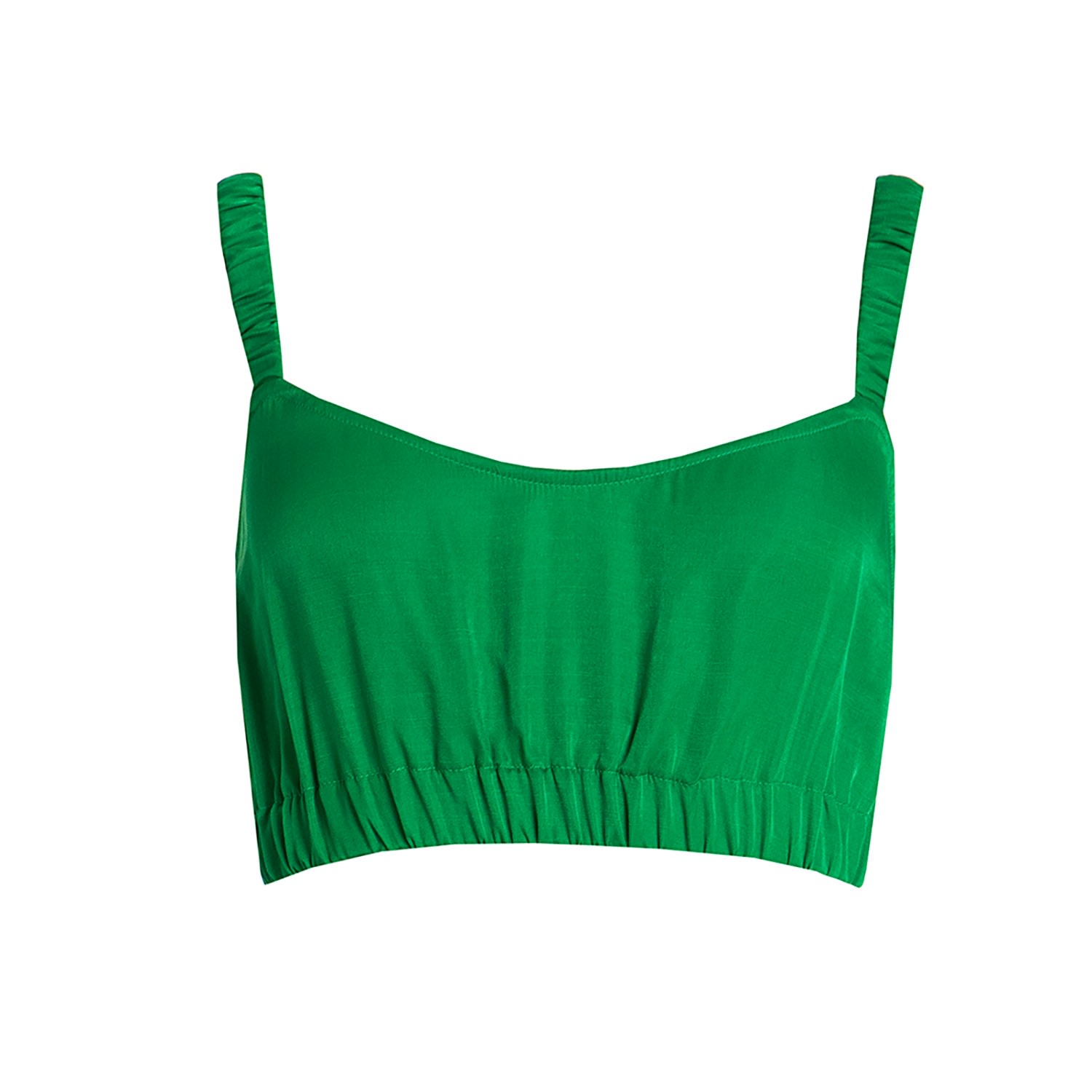 Women’s Sundays Crop Top In Green Small Roses are Red