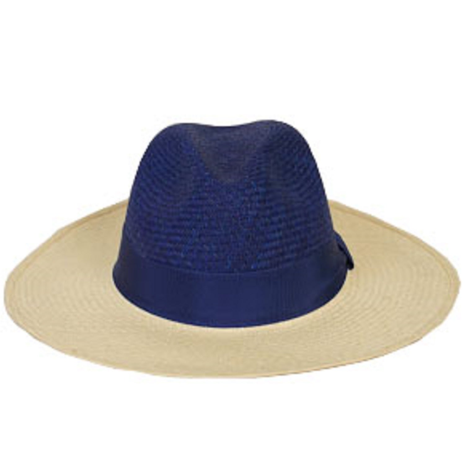 Women’s Neutrals / Blue Ortiz Colour Block Straw Panama Hat - Blue, Neutrals Small Ortus