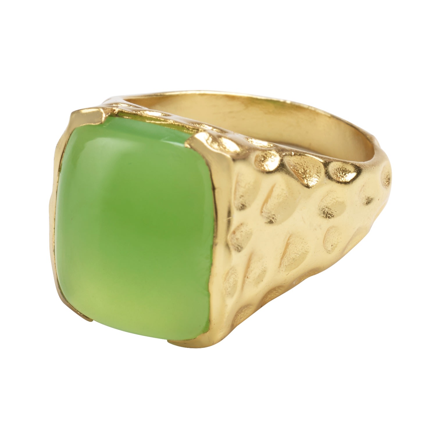 Women’s Gold / Green ’Happy’ Prehnite Green Gemstone Gold Ring Yaa Yaa London