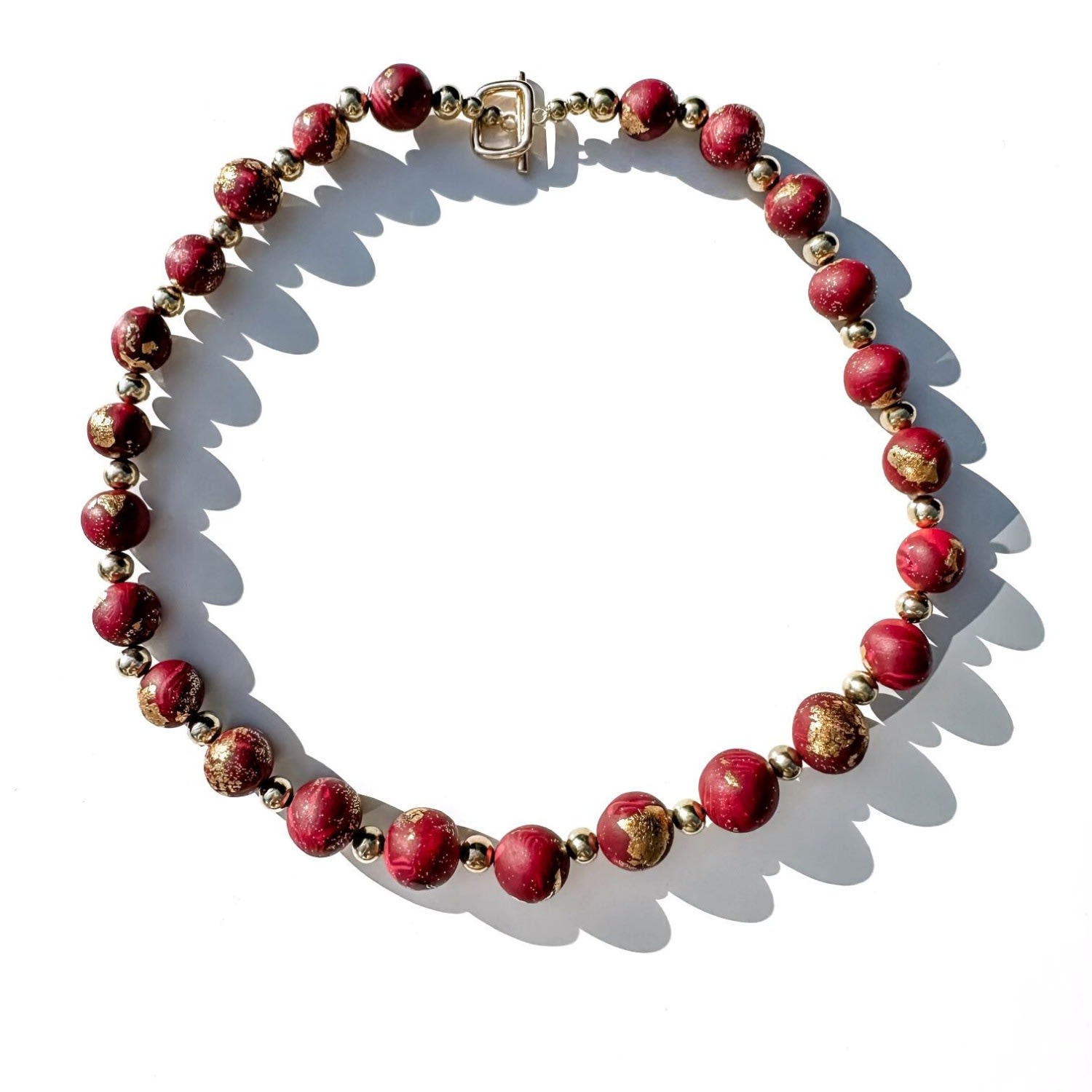 Women’s Red Handrolled Bead Necklace Babaloo Jewelry