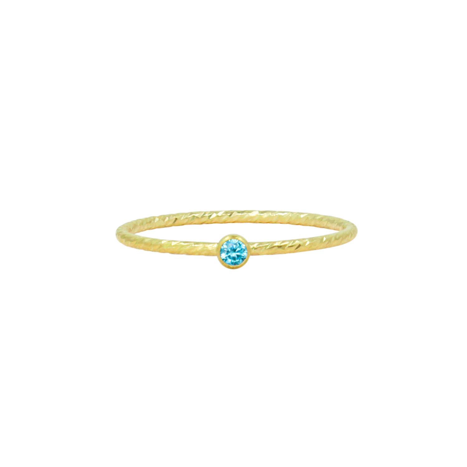 Women’s Gold Filled December Zircon Birthstone Stacking Ring Lucky Eleven