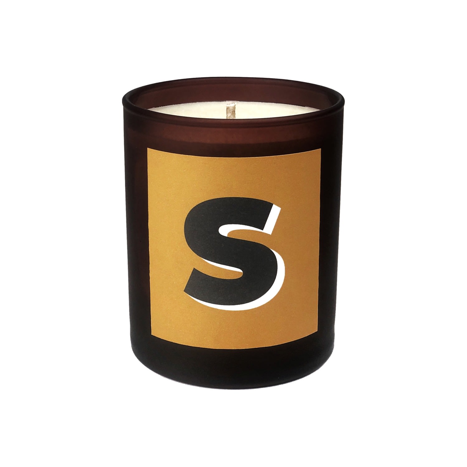 Yellow / Orange Initial S Candle - Nom Refillable Large Alphabet Candle Little Karma Co. Ltd