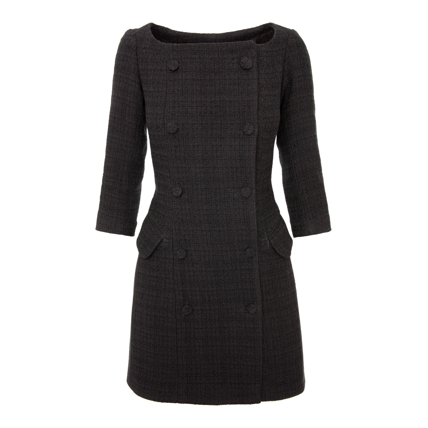 Women’s Black Boat Neck Boucle Blazer Dress Xxs Avenue no.29