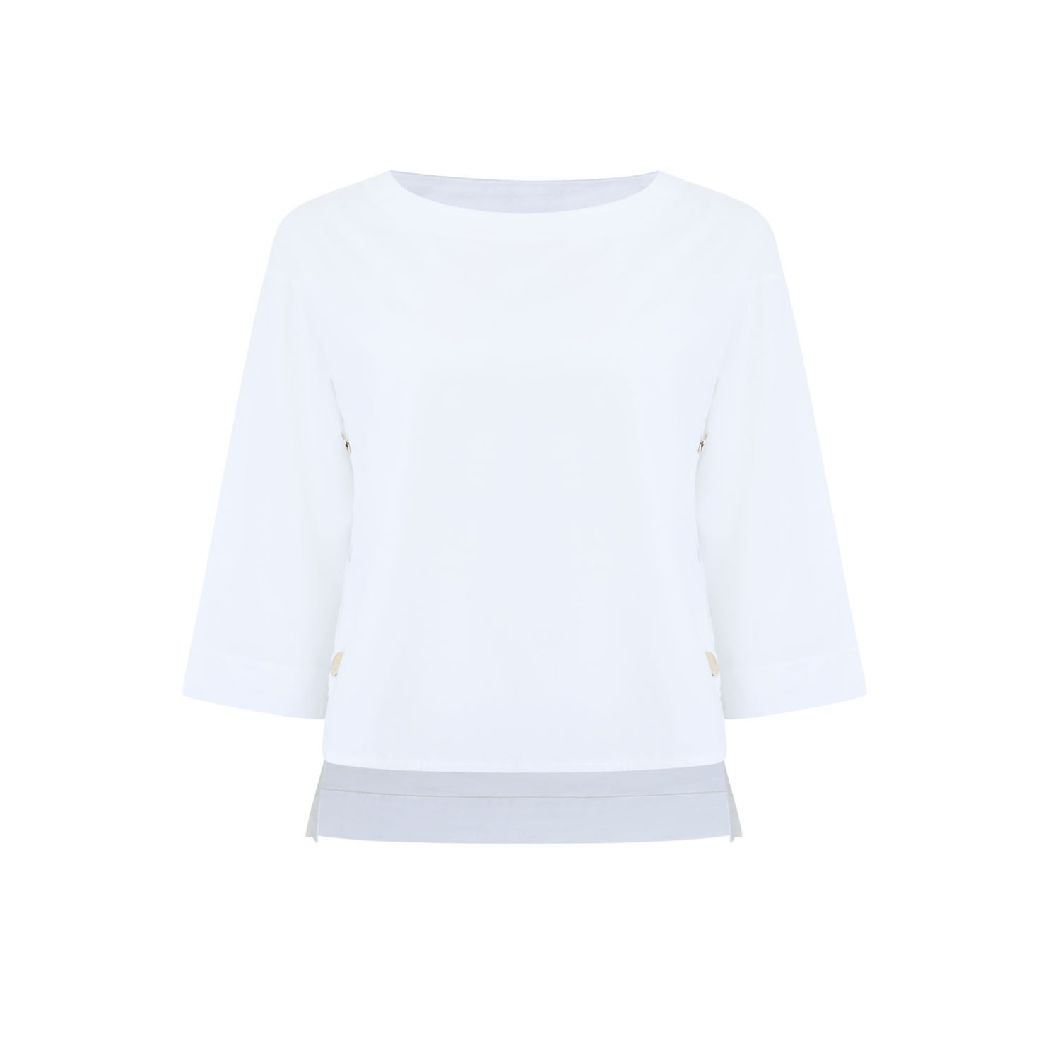 Women’s Side Button Top White Extra Small James Lakeland