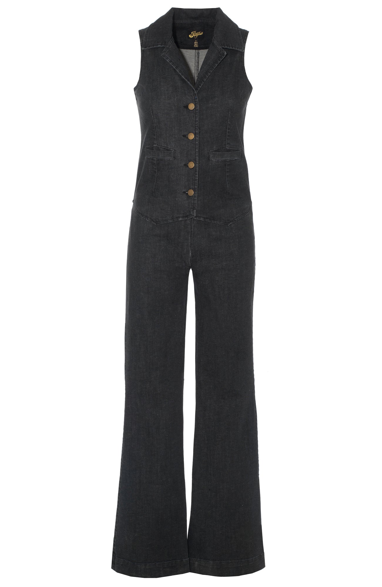 Women’s Jessie Jumpsuit Washed Black Denim Extra Small Rock the Jumpsuit