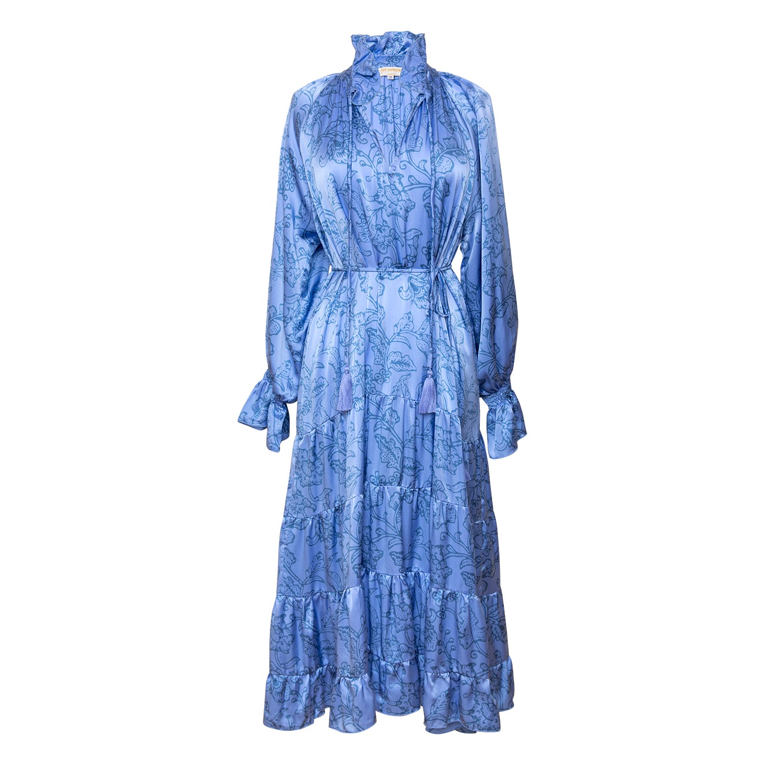 Women’s Athena Poet Dress - Silk - Batik Blue One Size [Et Cetera] Woman