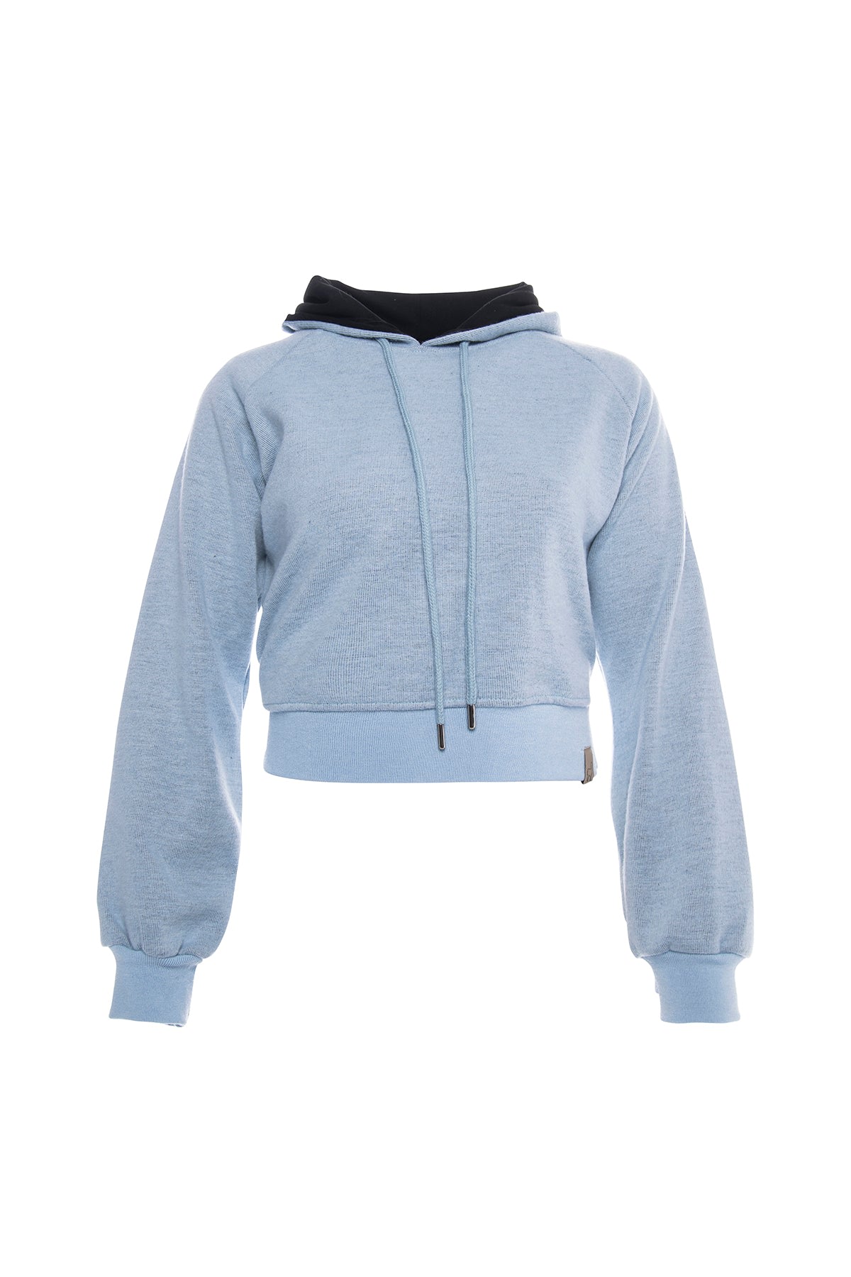 Women’s White Short Hoodie - Sky Blue Small Bee & Alpaca