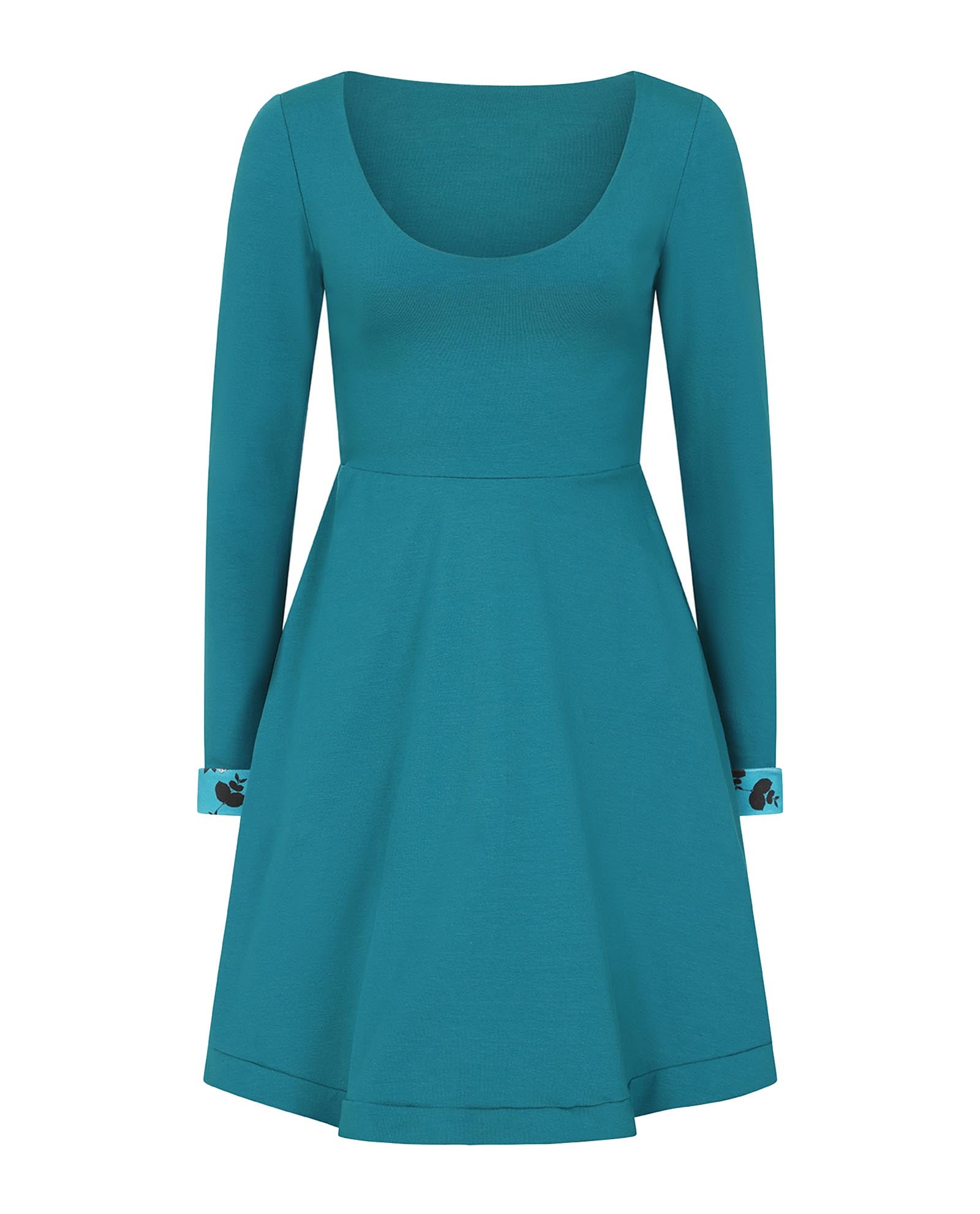 Women’s Green Teal A-Line Cotton Jersey Dress Medium Sophie Cameron Davies