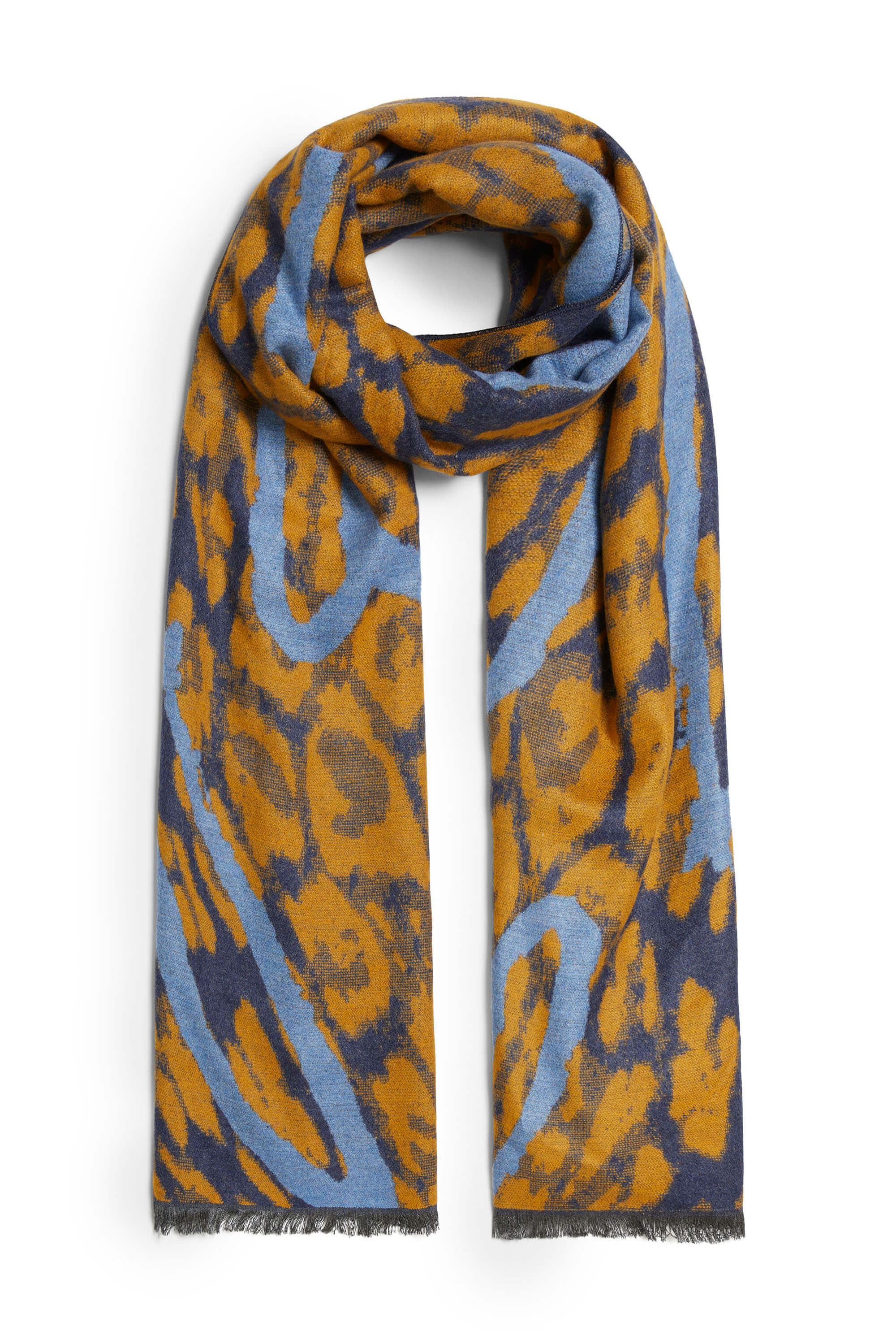 Women’s Yellow / Orange Heart Detail Leopard Print Scarf Yellow One Size James Lakeland