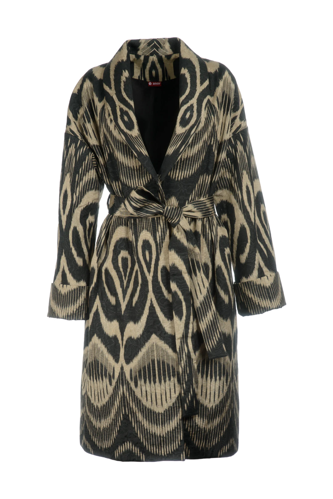 Women’s Gold / Black Handwoven Silk Ikat Shawl Coat - Nafisa - ’Refined’ Small Anor Living