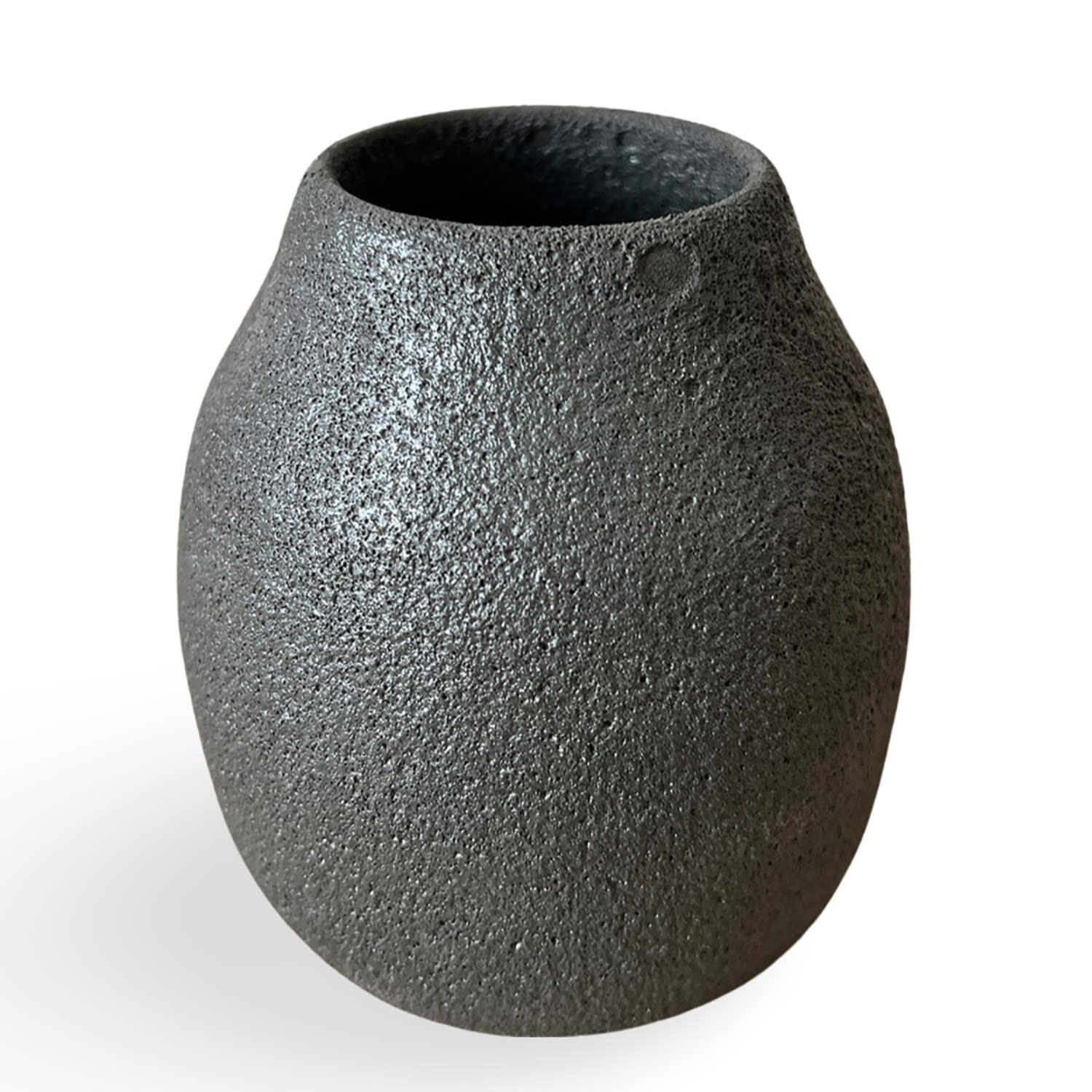 Black Round Crater Vase Gina Desantis Ceramics