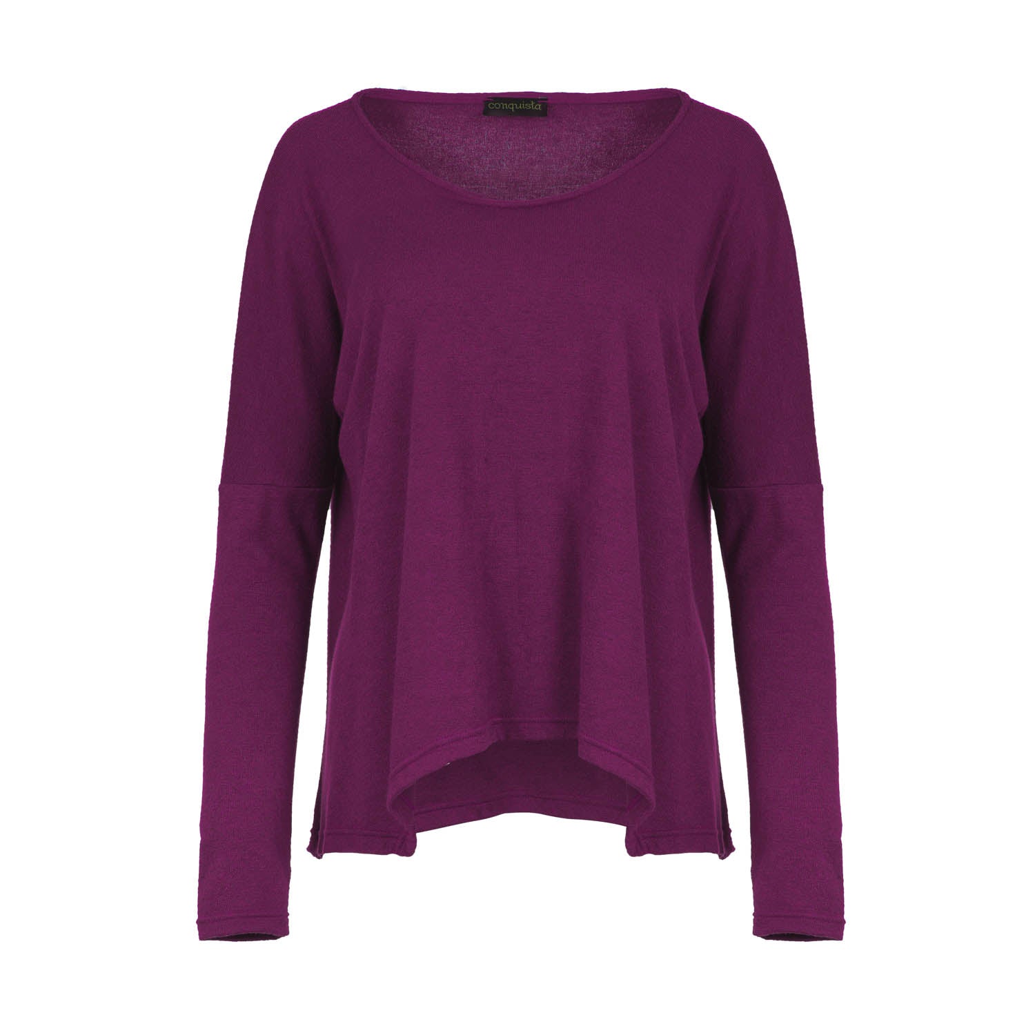 Women’s Pink / Purple Aubergine Knit Top With Batwing Style Sleeves Small Conquista