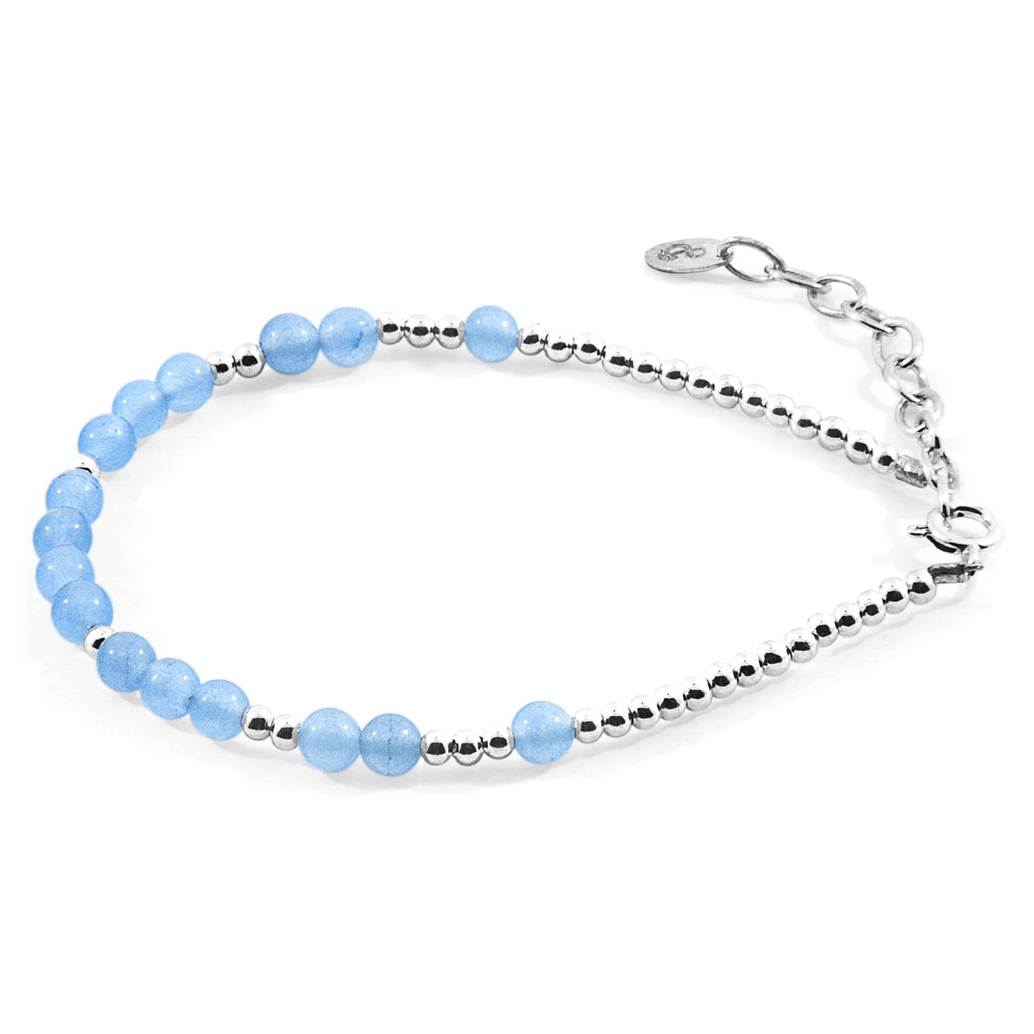 Women’s Silver / Blue Blue Agate Sienna Silver & Stone Bracelet Anchor & Crew
