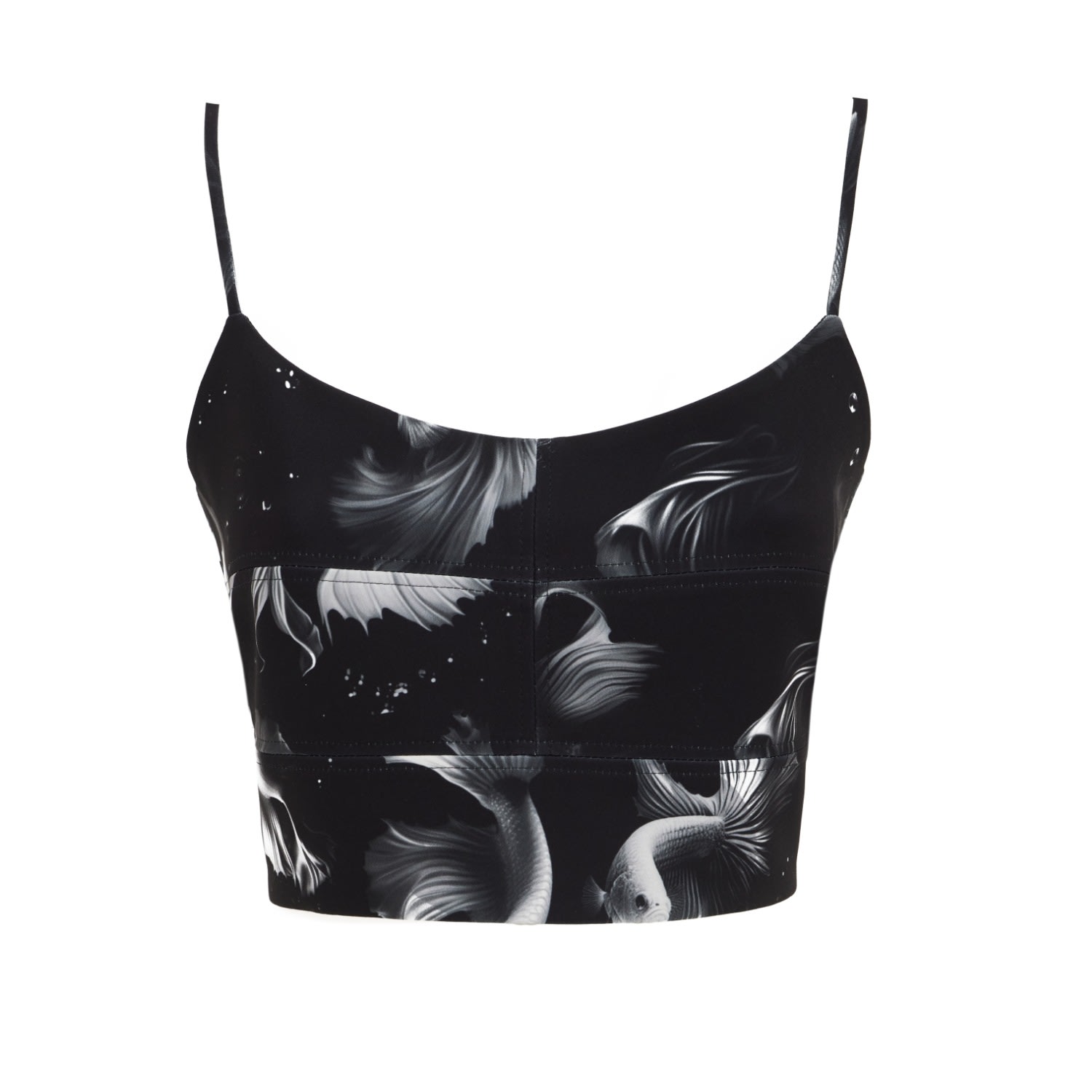 Women’s Fashion Printed Crop Cami Top Black Extra Small Julia Allert