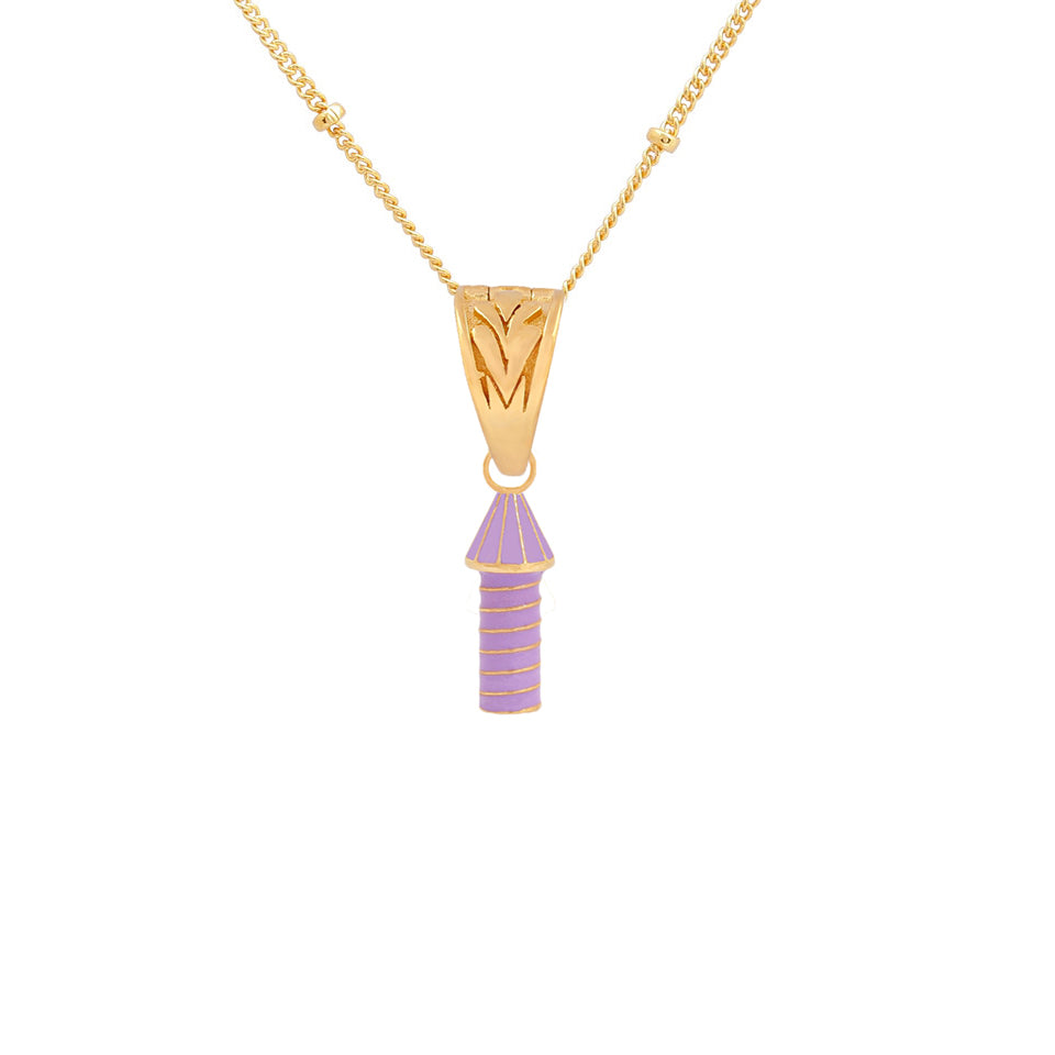 Women’s Gold / Pink / Purple Rocket Charm Necklace Purple Après Youth