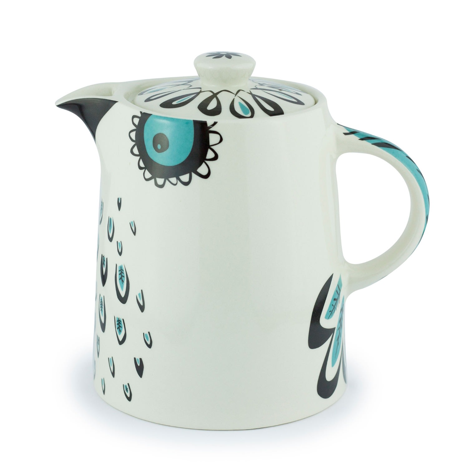 White / Blue Owl Teapot Hannah Turner